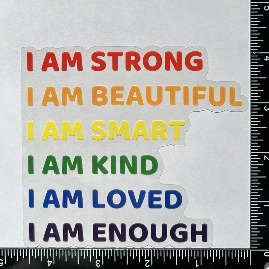 I AM STRONG - Motivational Mirror Cling Reusable Window Decal