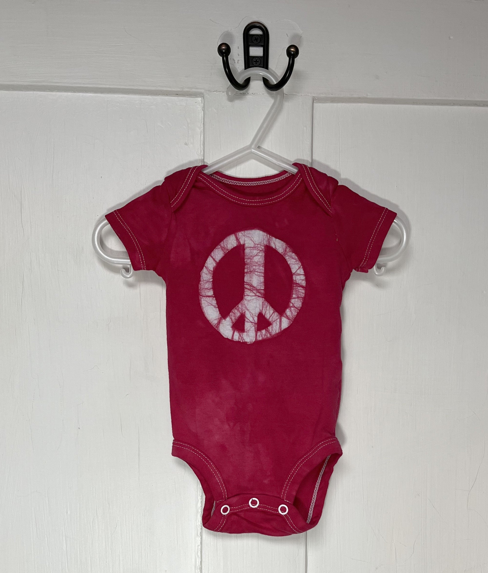 Peace Sign Baby Bodysuit, Short Sleeves