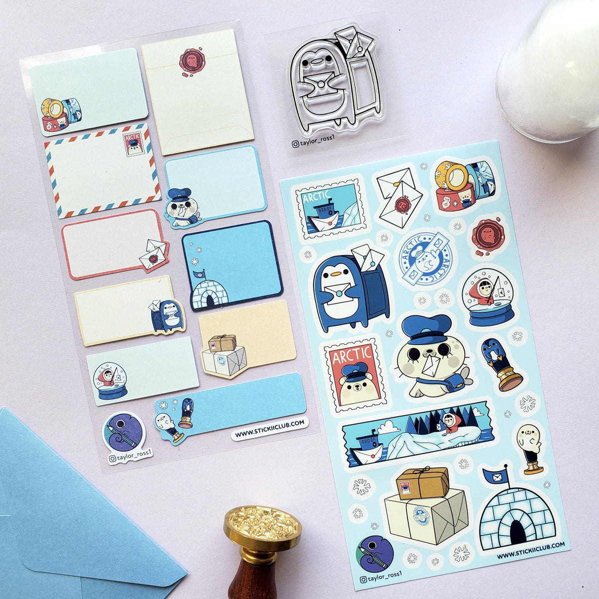 Penguin Post Labels Sticker Sheet