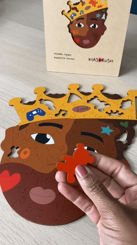 African American Boy Wooden Jigsaw Puzzle