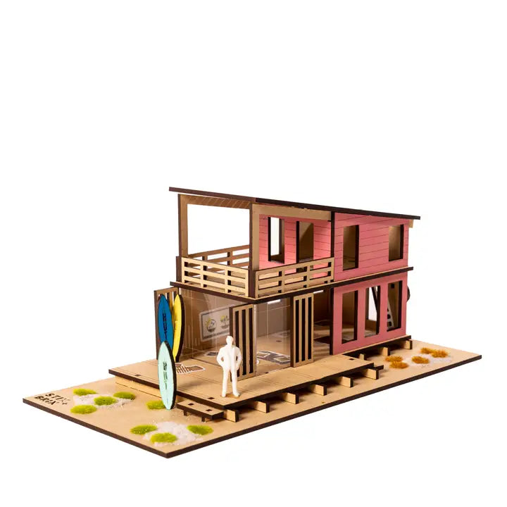 Surfer Beach Hut Diy Architectural Craft Kit