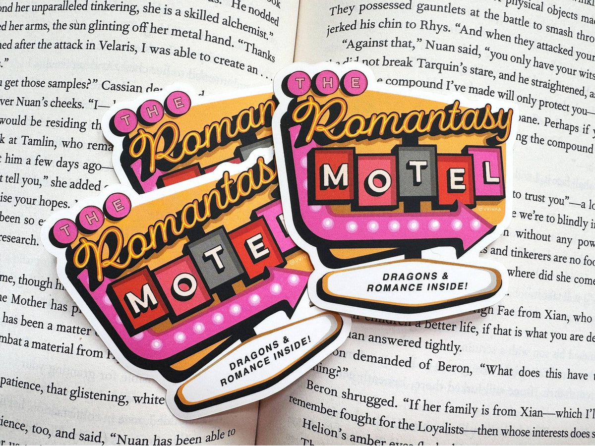 Romantasy Motel Sticker | Vintage Genre Matte Sticker