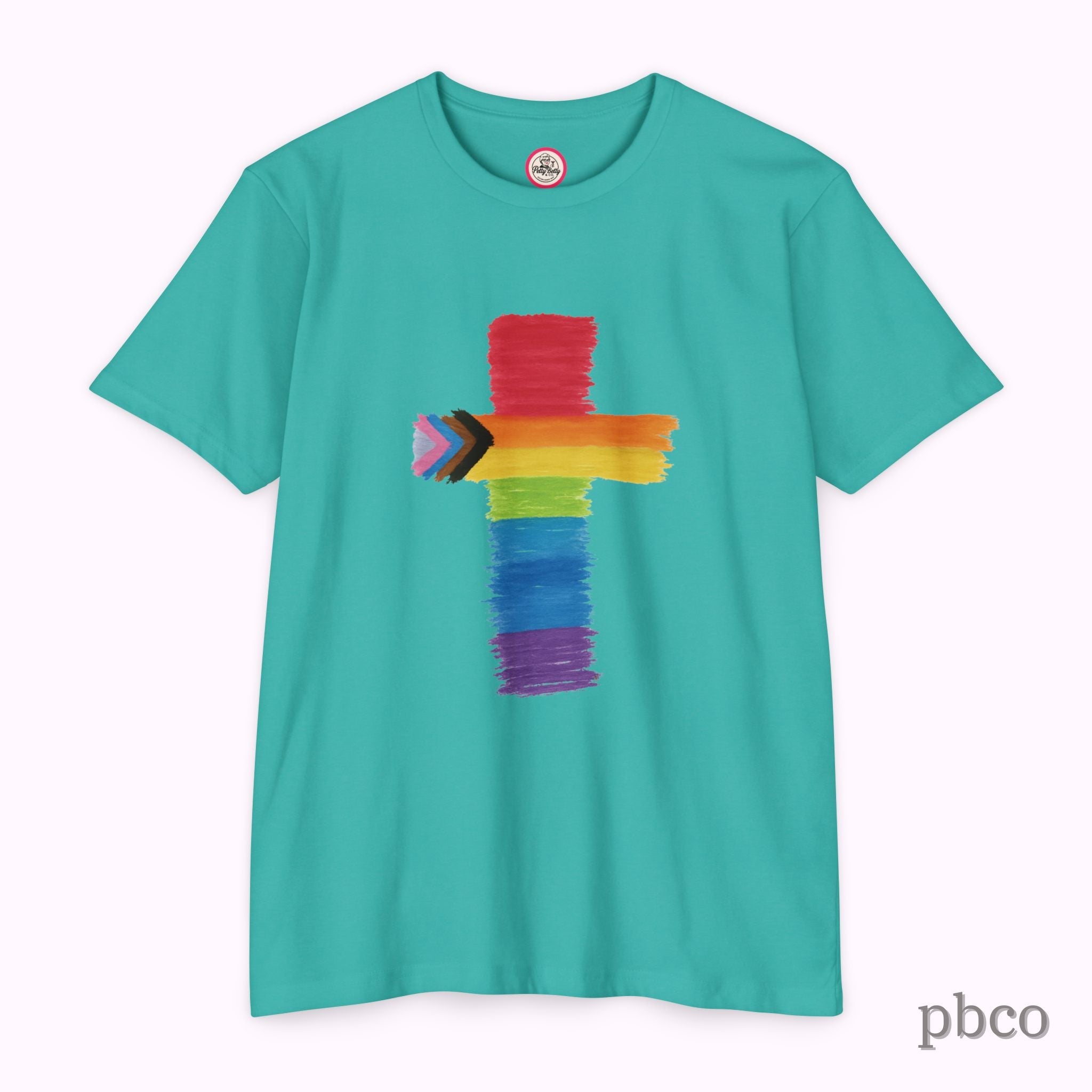 Inclusion Cross T-Shirt | Progress Pride | Affirming Faith