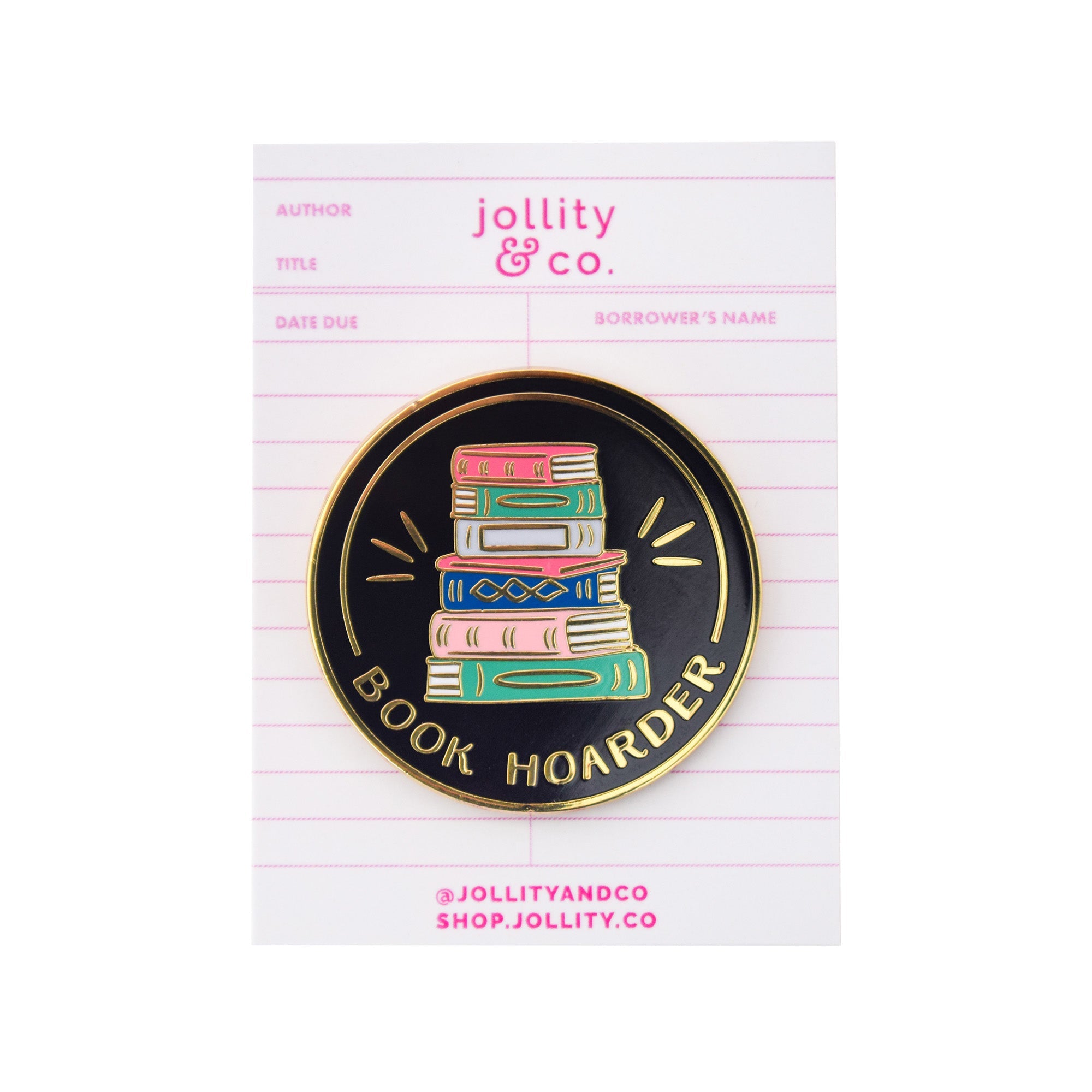Book Hoarder Enamel Pin, Jollity & Co
