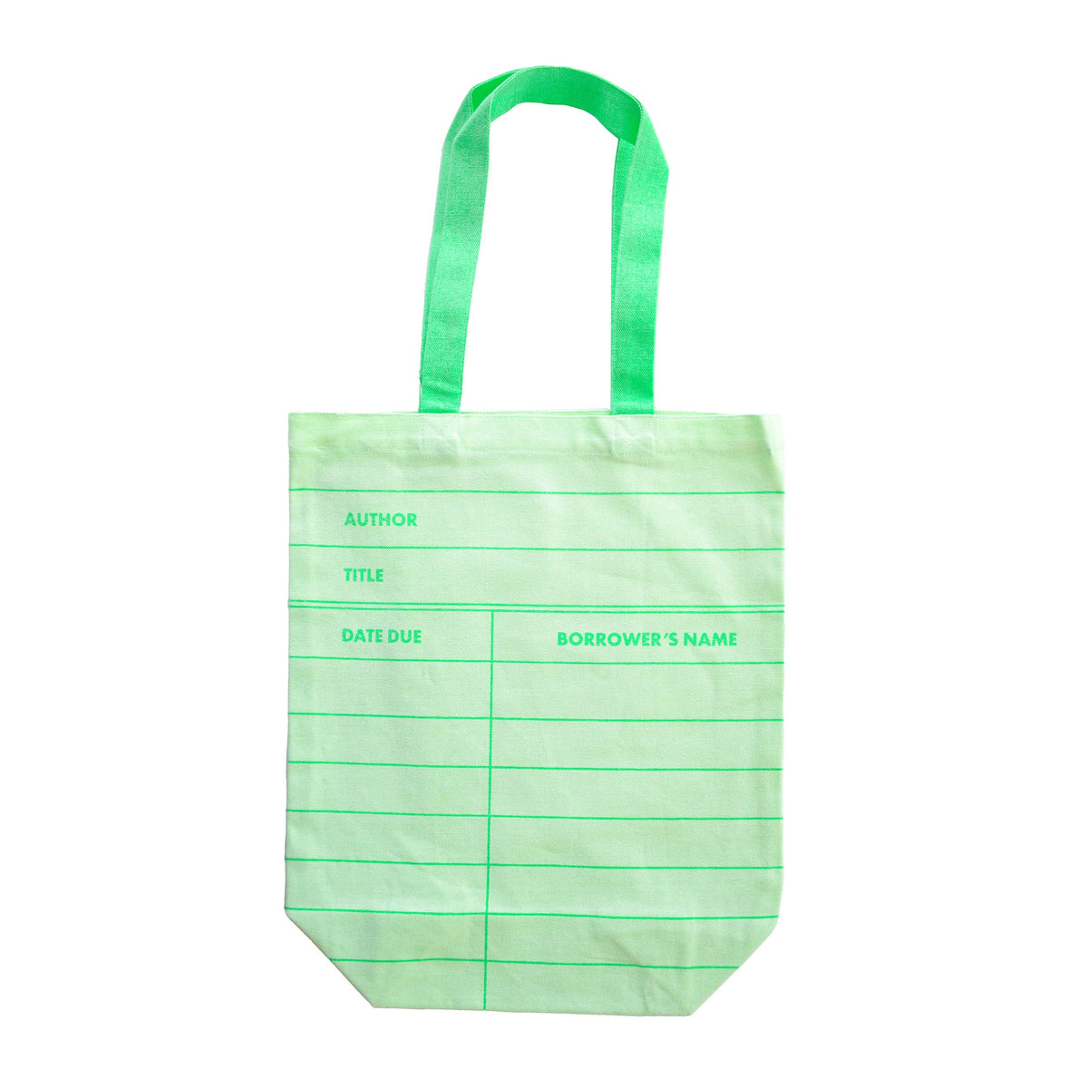 Book Club Library Card Tote Bag in Green, Jollity & Co