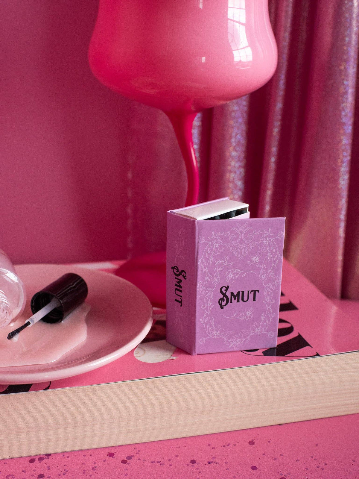 Pink box labeled &