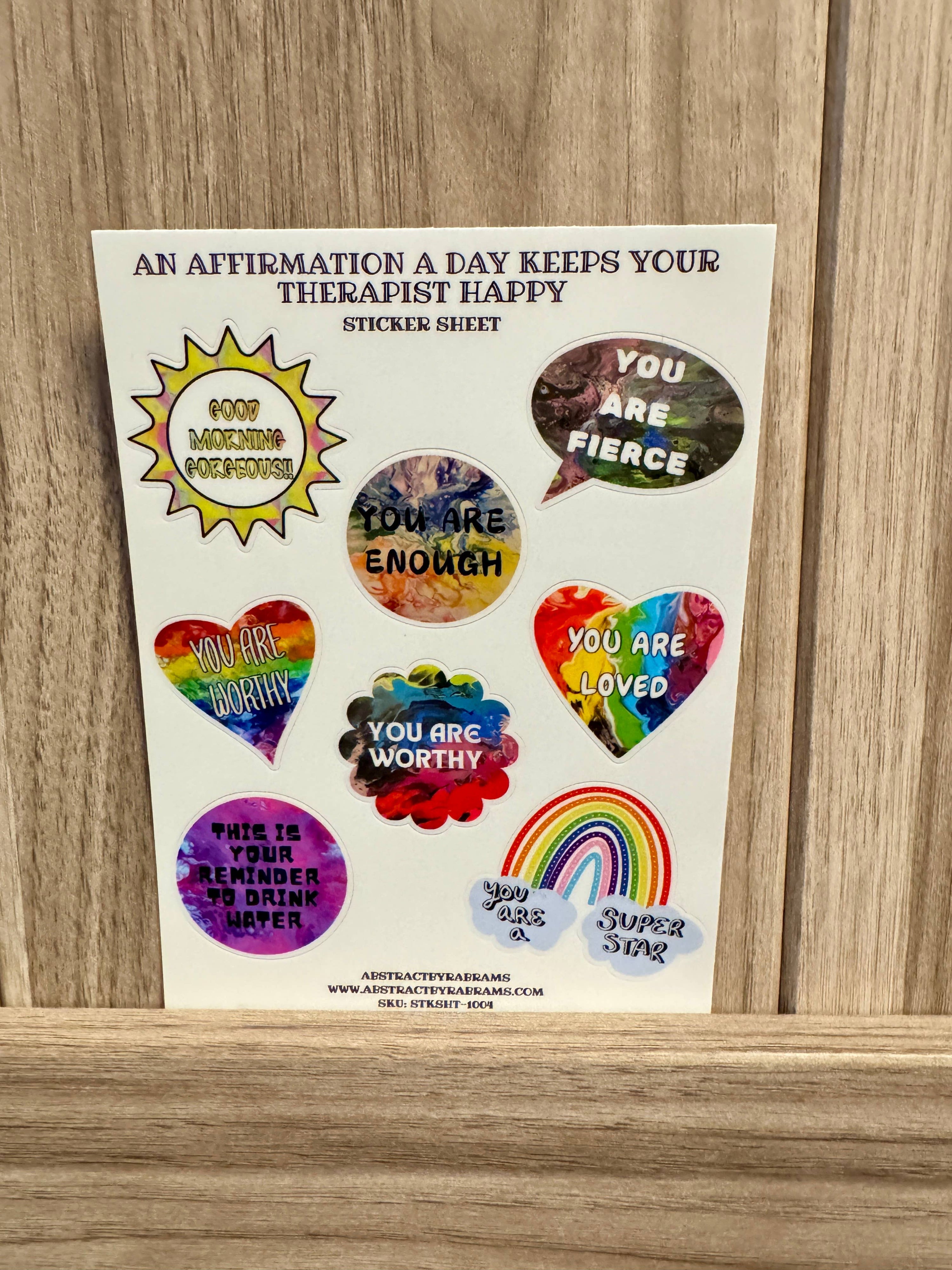 Positive Affirmation Sticker Sheet | Waterproof Vinyl Mental Health Stickers