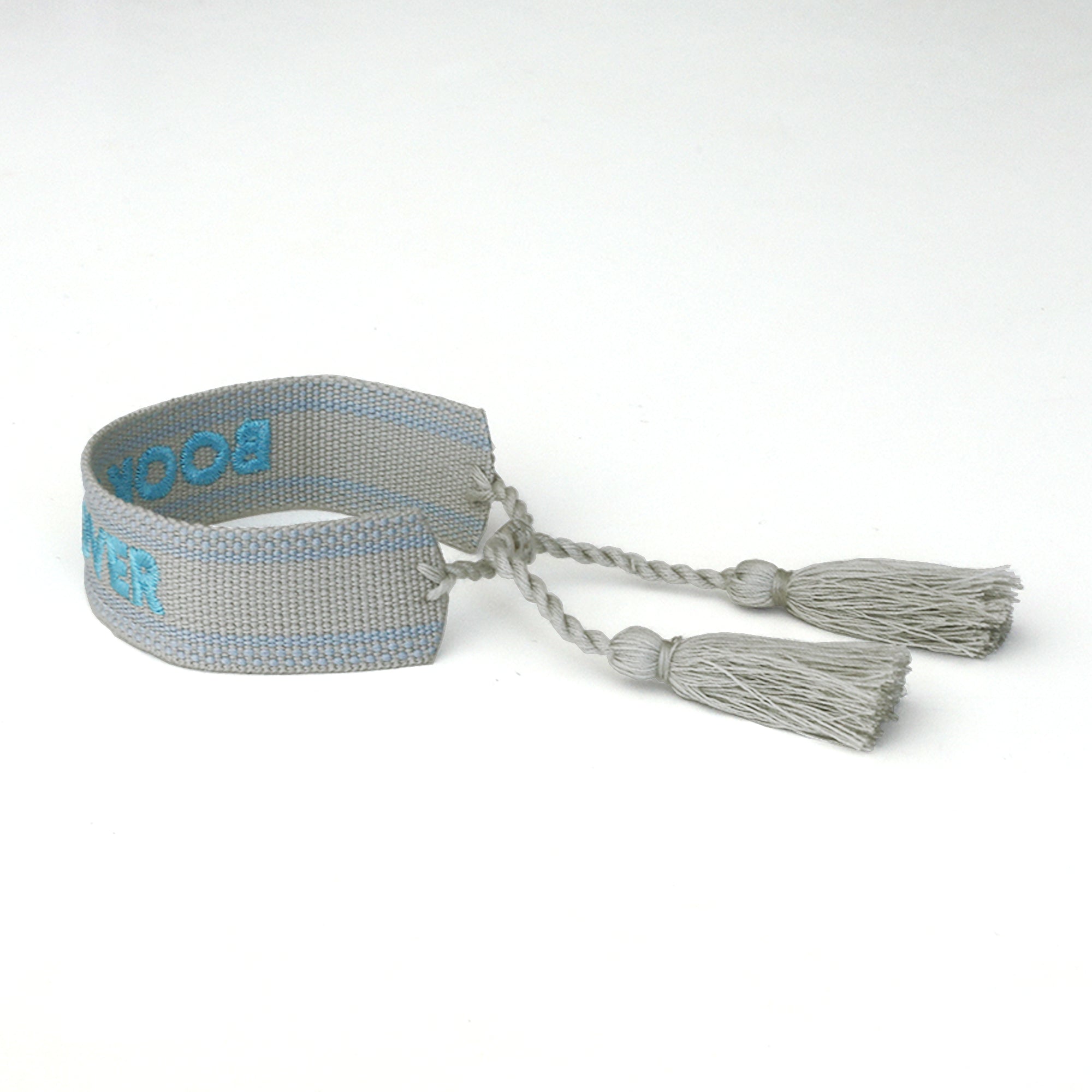 Book Club Themed Embroidered Bracelets - Book Lover Blue Jollity & Co