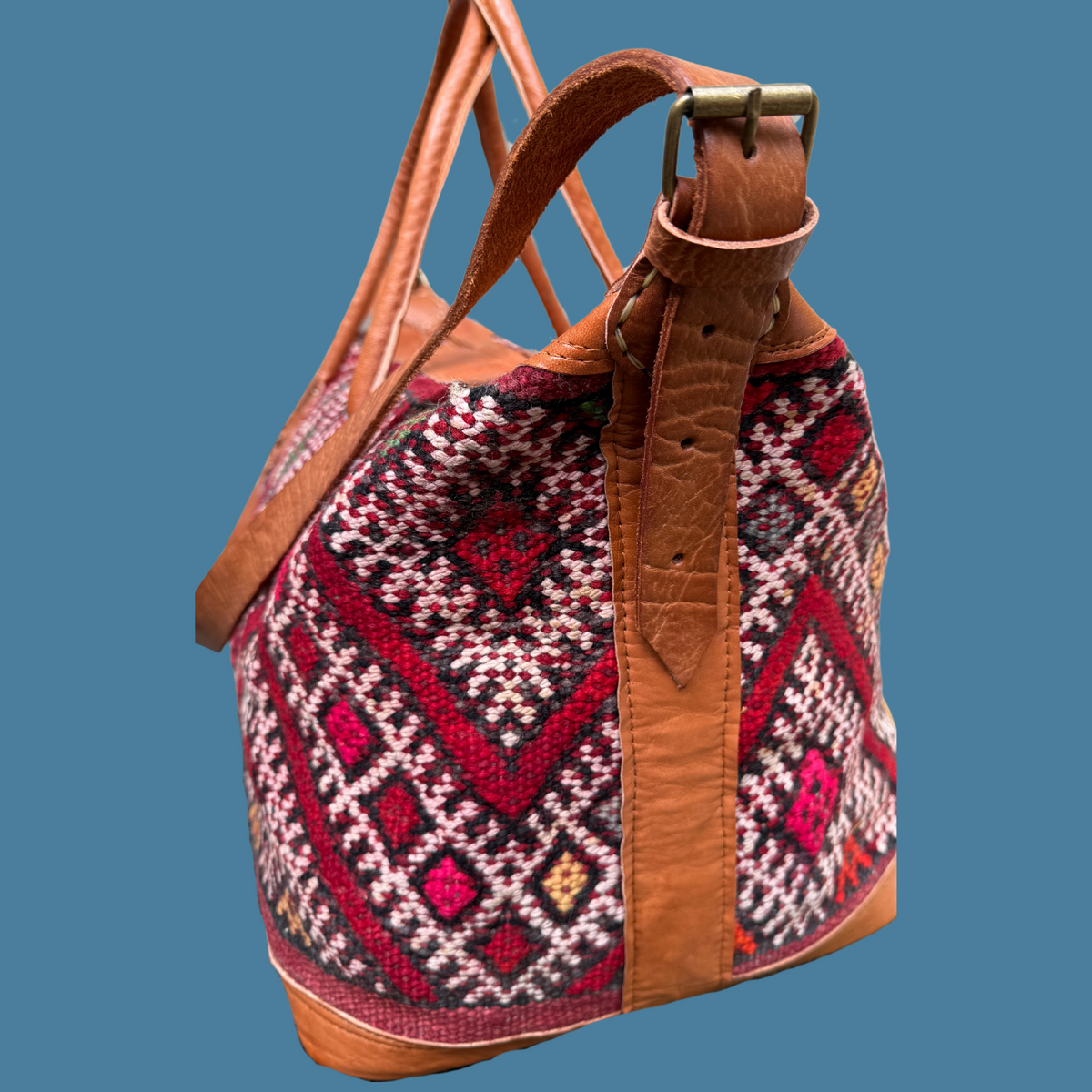 Kilim & Leather Weekender Bag