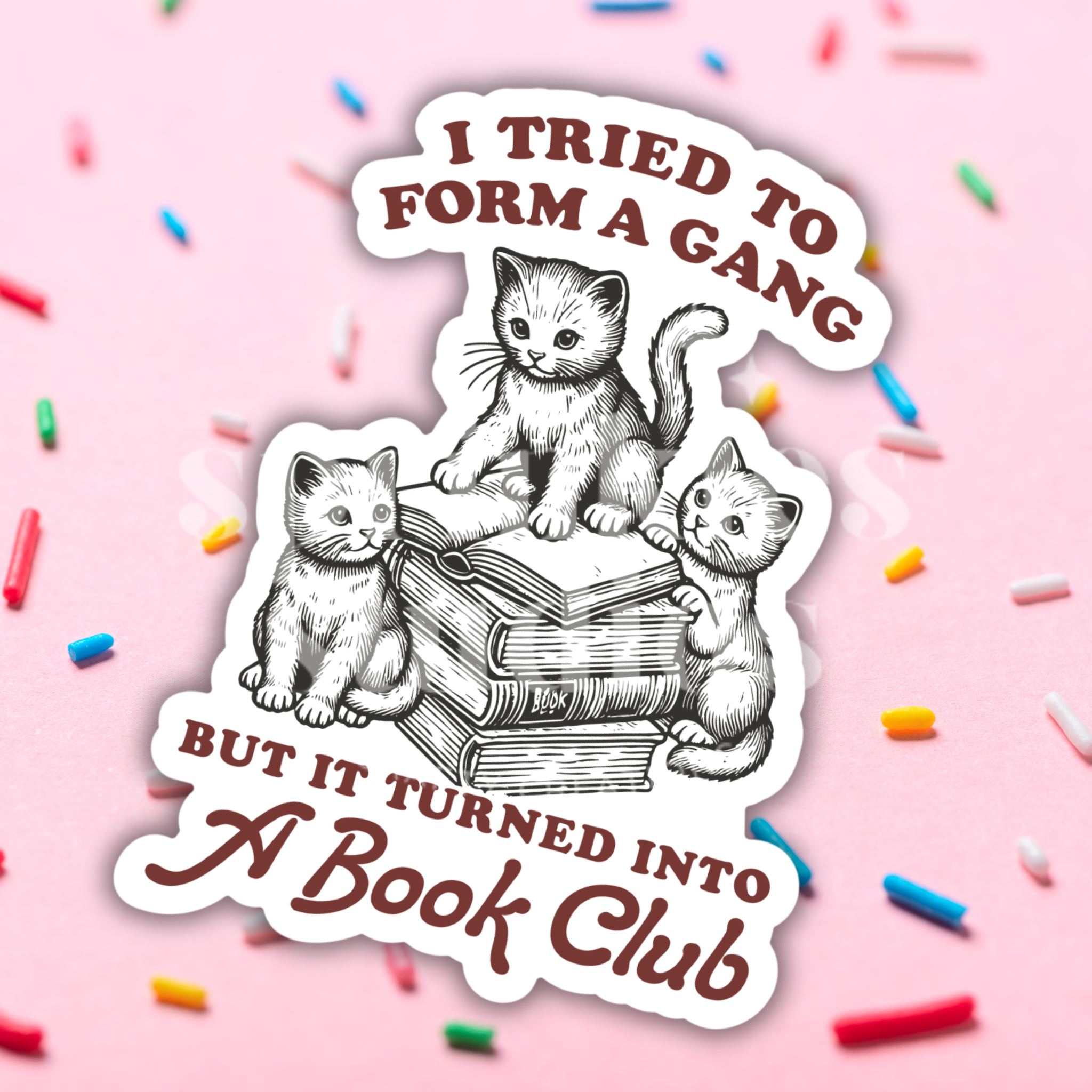 Sticker with cats and text &