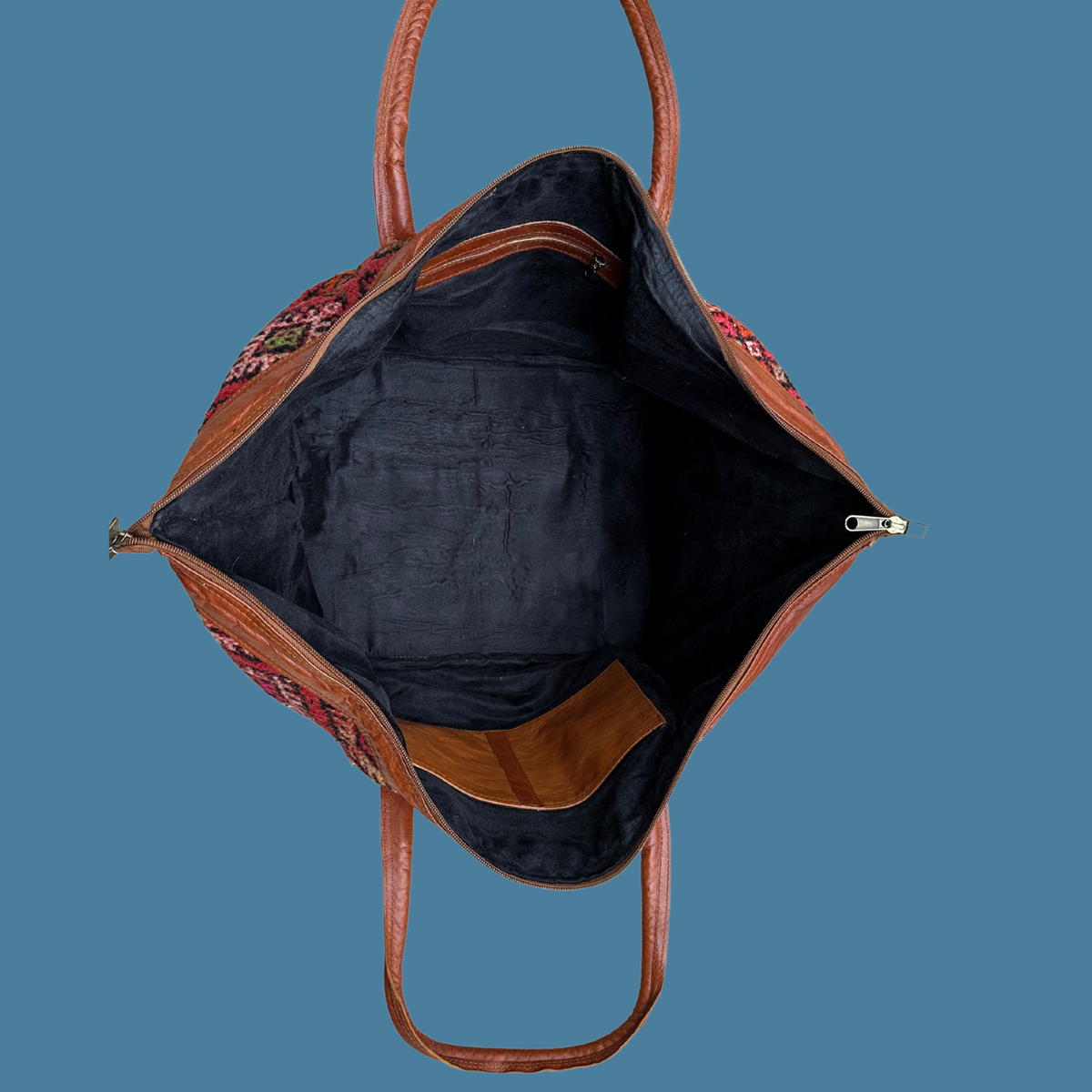 Kilim & Leather Weekender Bag