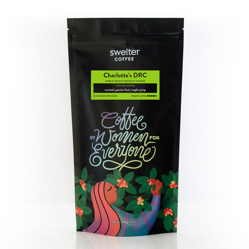 A bag of single origin Congolese coffee from the Mapendo Women&