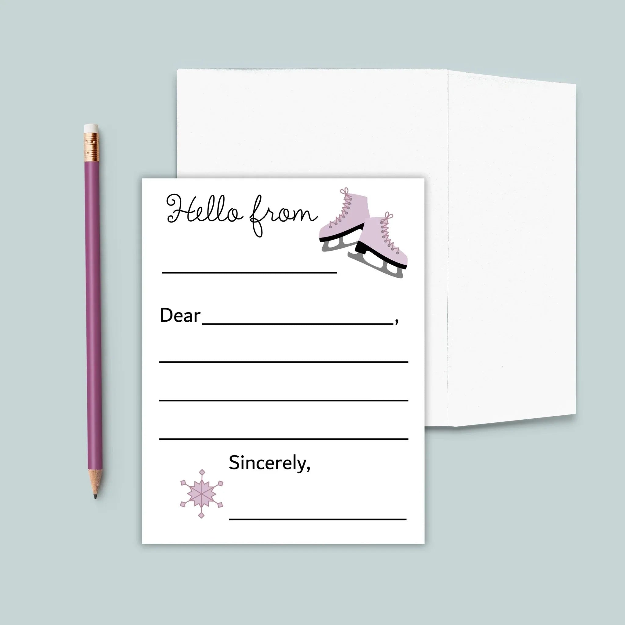 Ice Skating - Lined Note Cards - The Note House