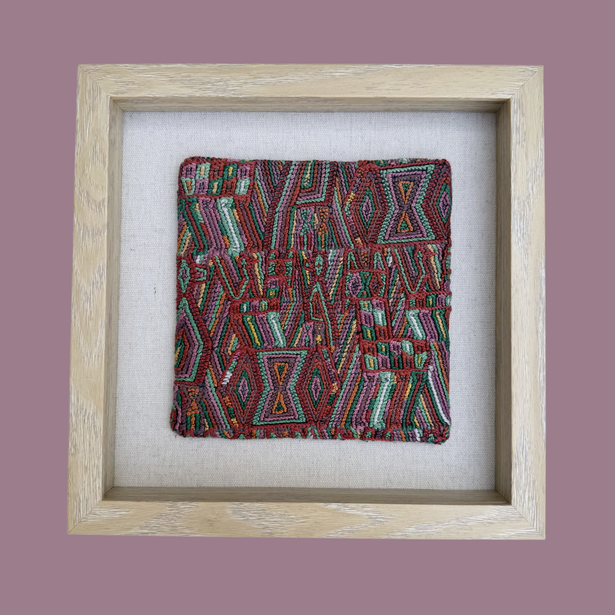 Framed Handwoven Textile (Natural Frame)