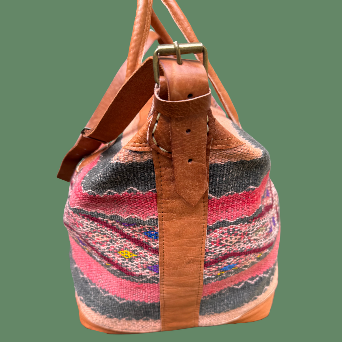 Kilim & Leather Weekender Bag