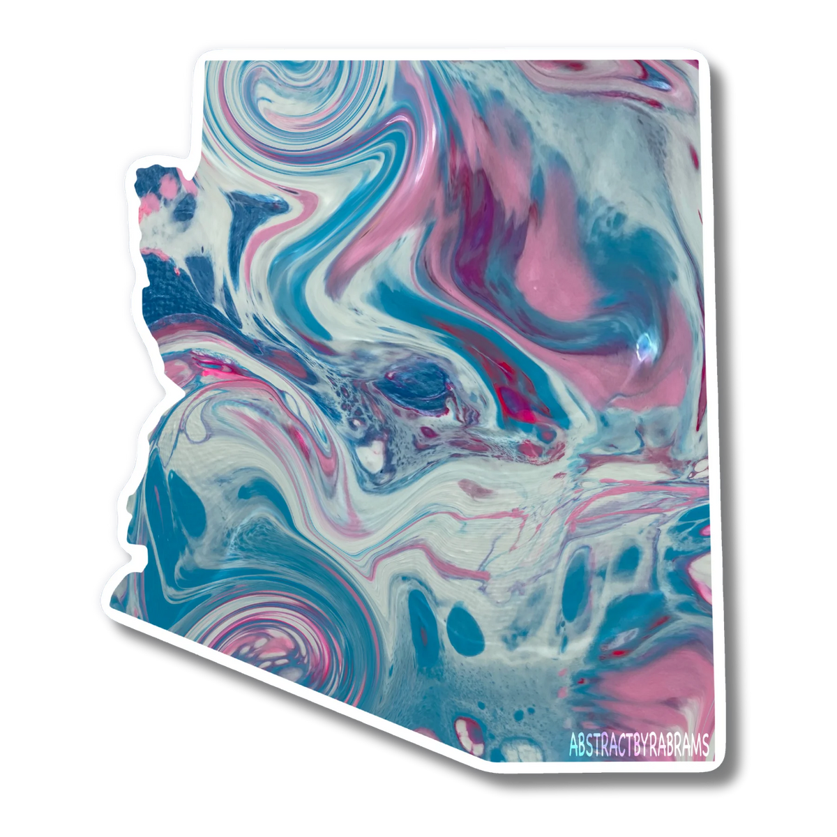 Arizona State Trans Pride and Rainbow State Vinyl Sticker