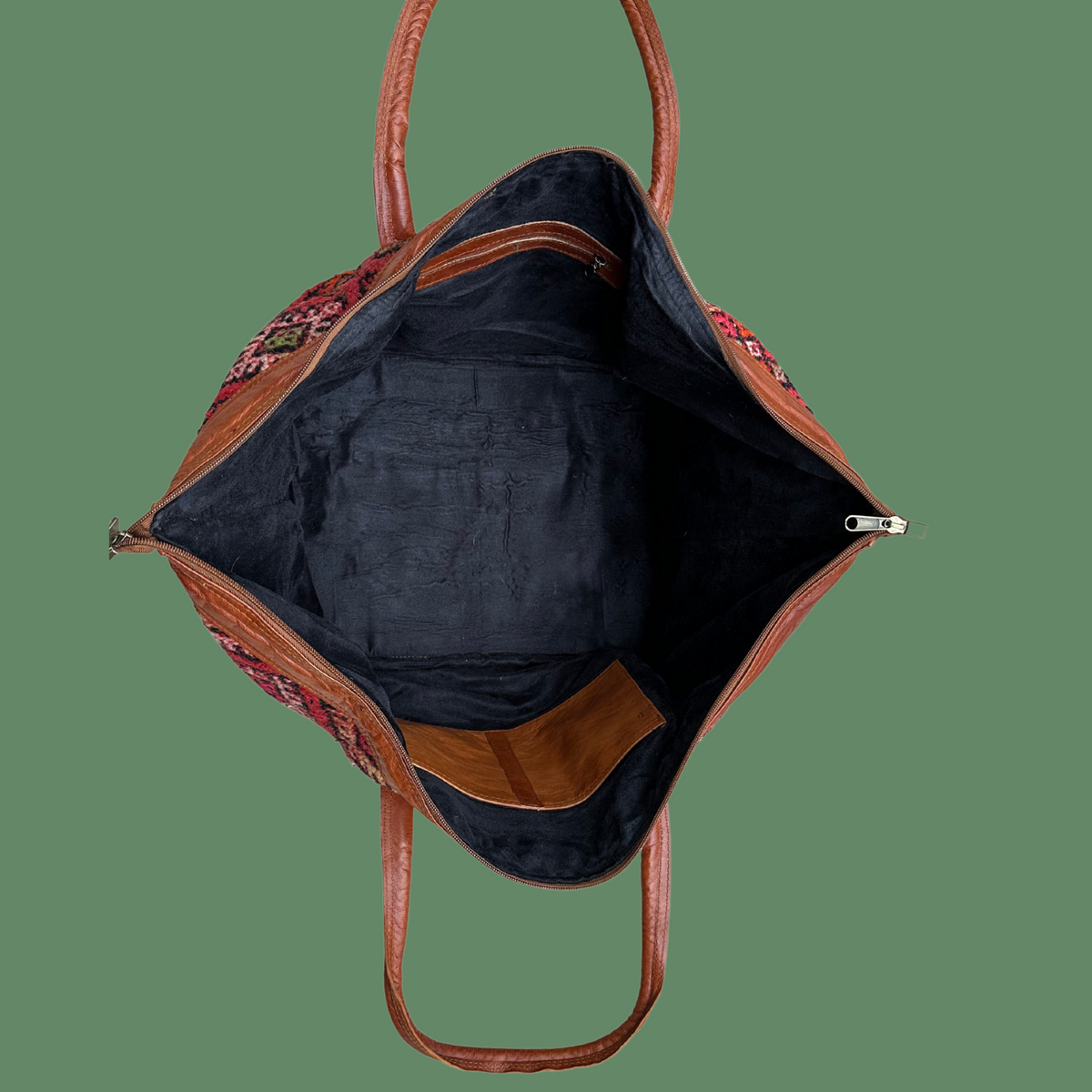 Kilim & Leather Weekender Bag