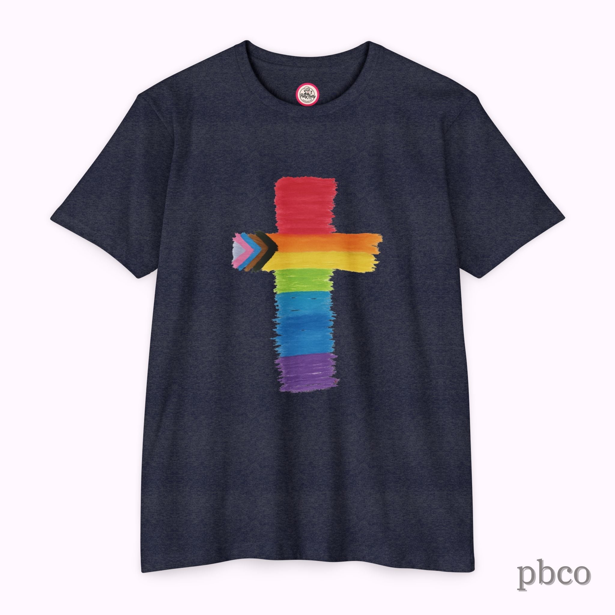 Inclusion Cross T-Shirt | Progress Pride | Affirming Faith
