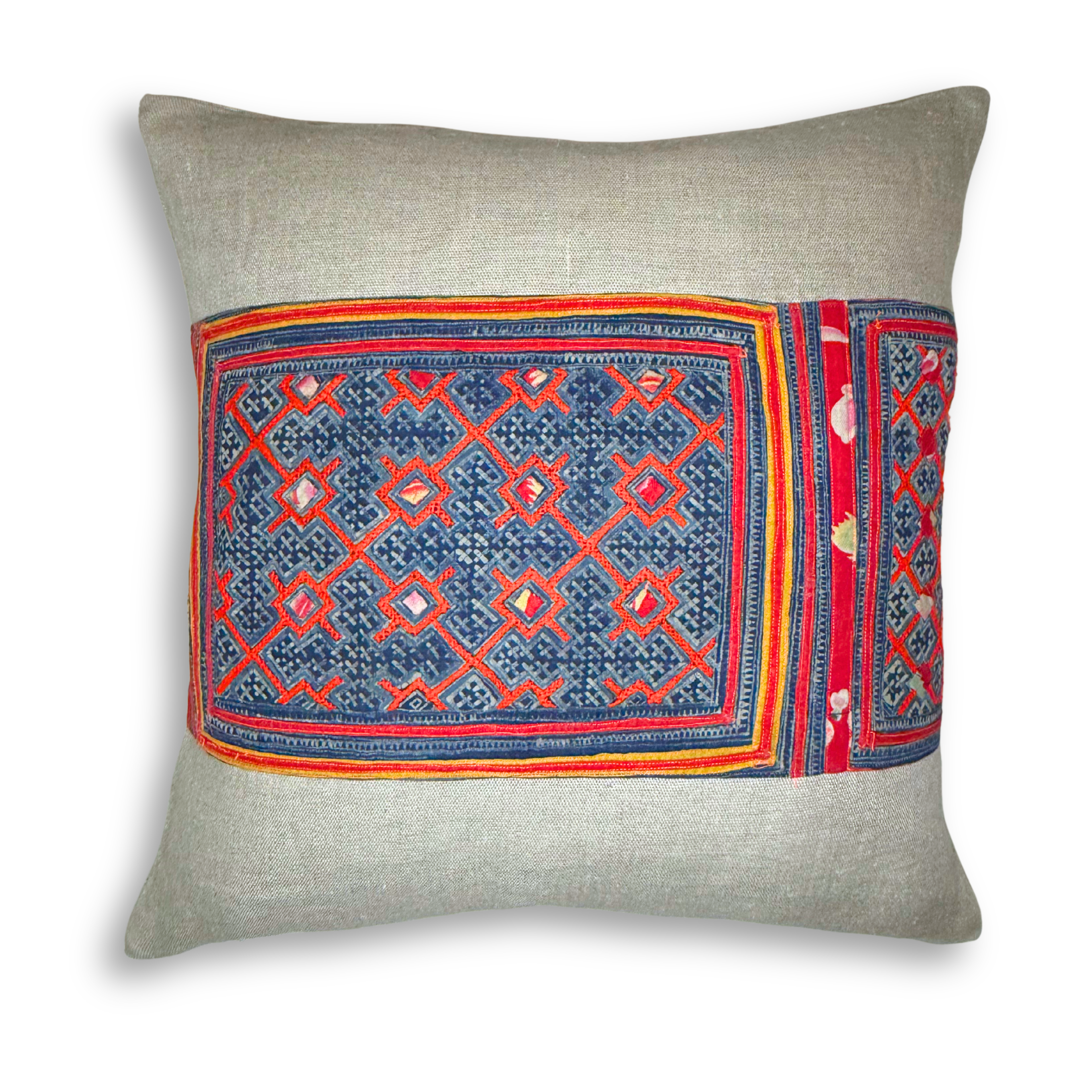 Hmong & Hemp Throw Pillow Cover