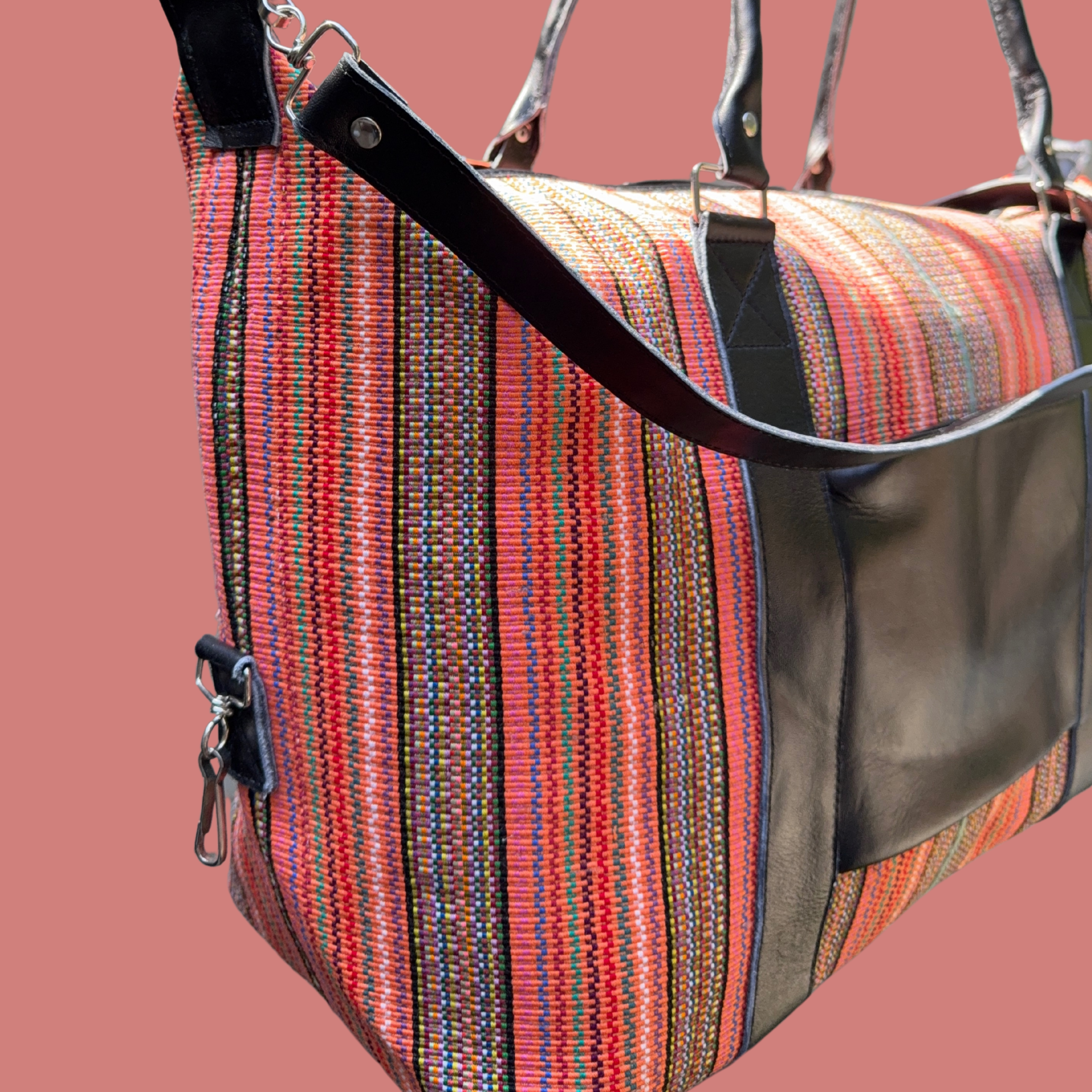 Huipil Mini-Weekender - Handwoven Travel Bag