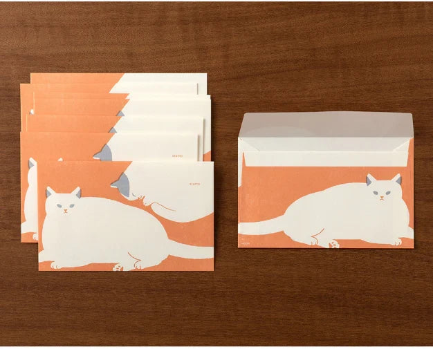 Midori Kimagure Letter Pad, Envelopes - Cats