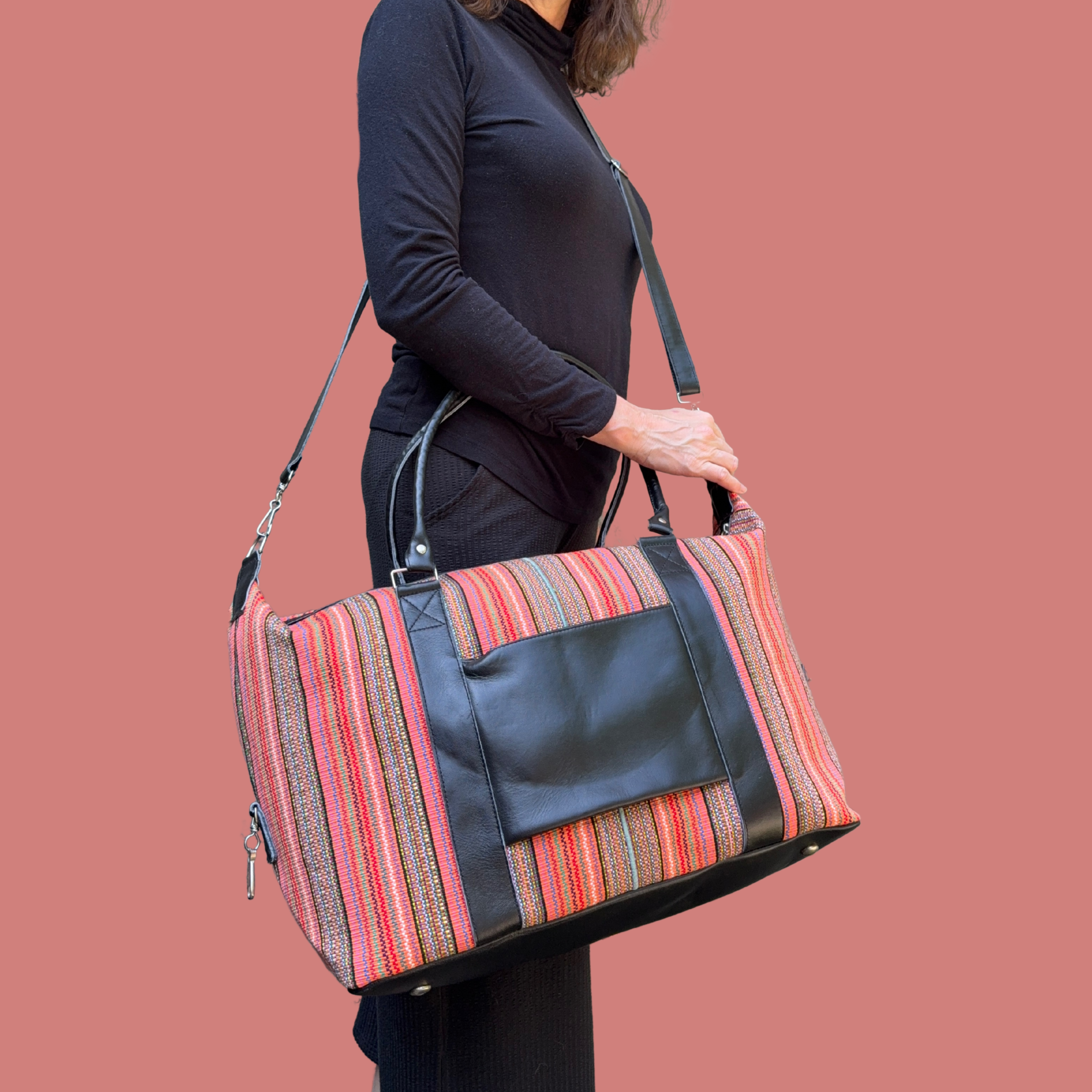 Huipil Mini-Weekender - Handwoven Travel Bag
