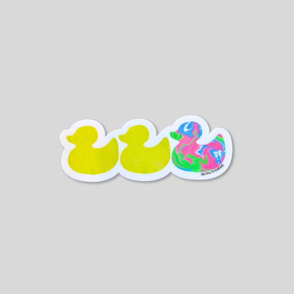 Duck Duck Polysexual Duck Sticker - Duck Duck Gray Duck - Duck Duck Pride Duck - Polysexual Pride 3.5"x1.5"