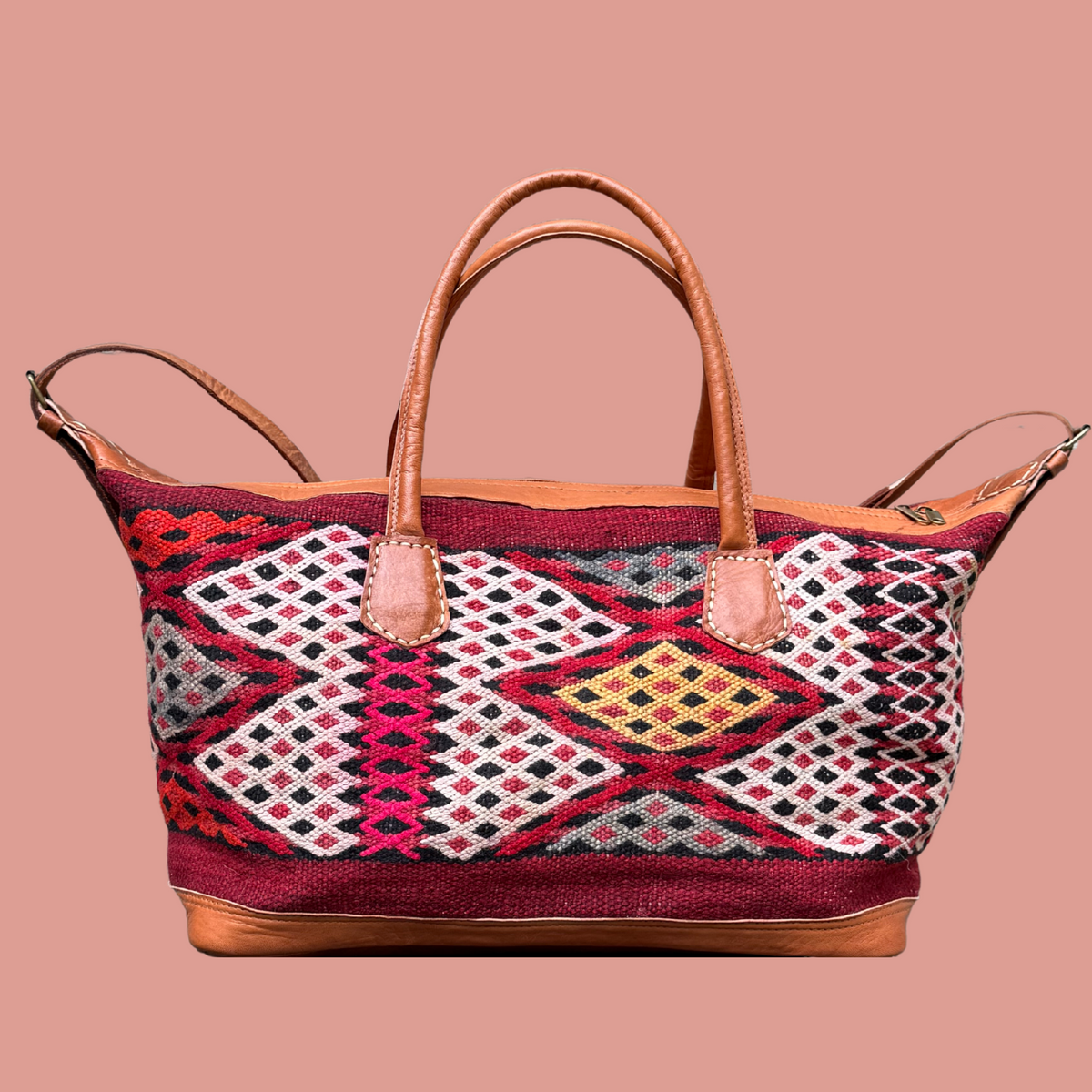 Kilim & Leather Weekender Bag