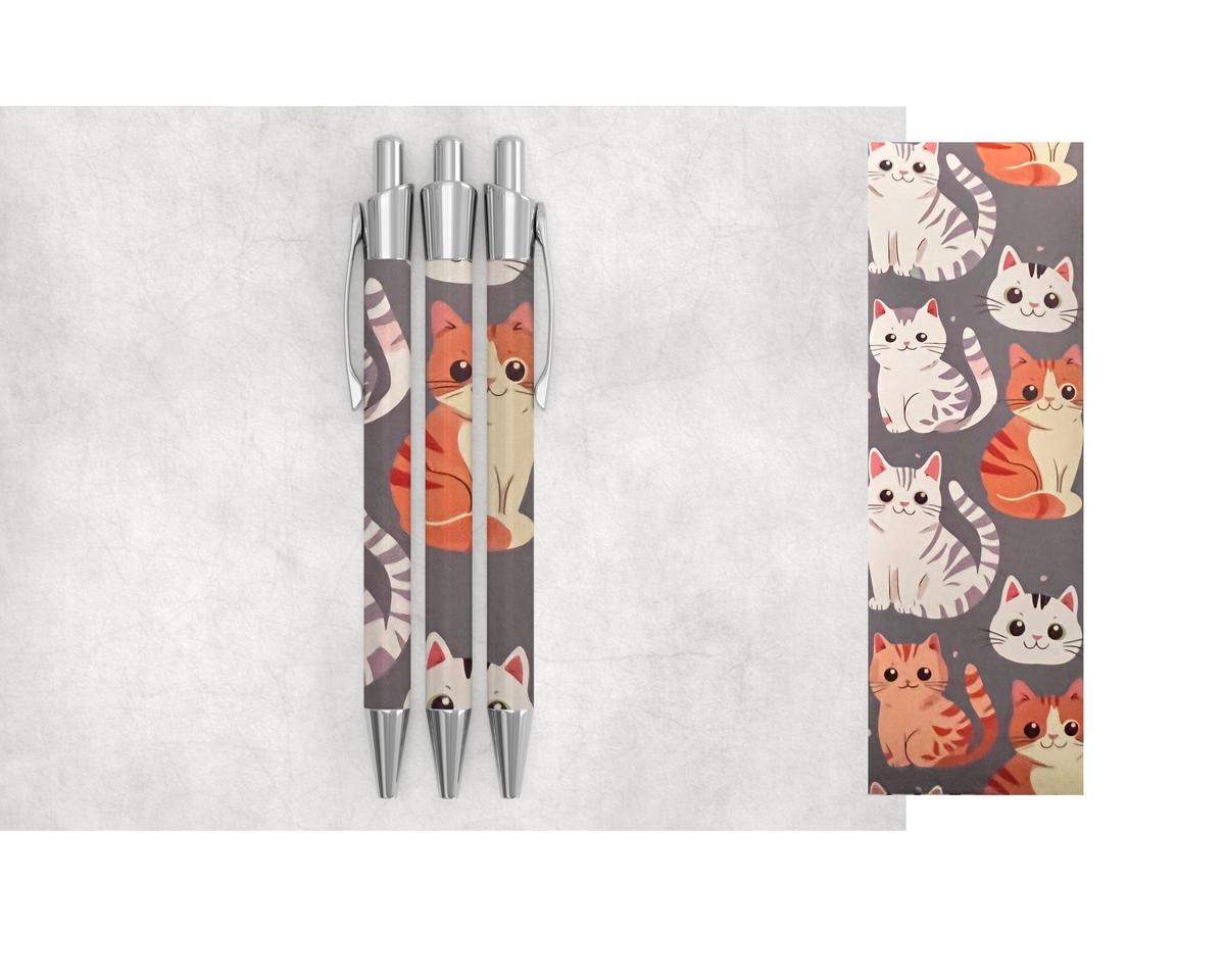 Furry Friend Pens (Set of 2) | Plush-Top Cat Pens | Writing Gift | Bossy Scribes