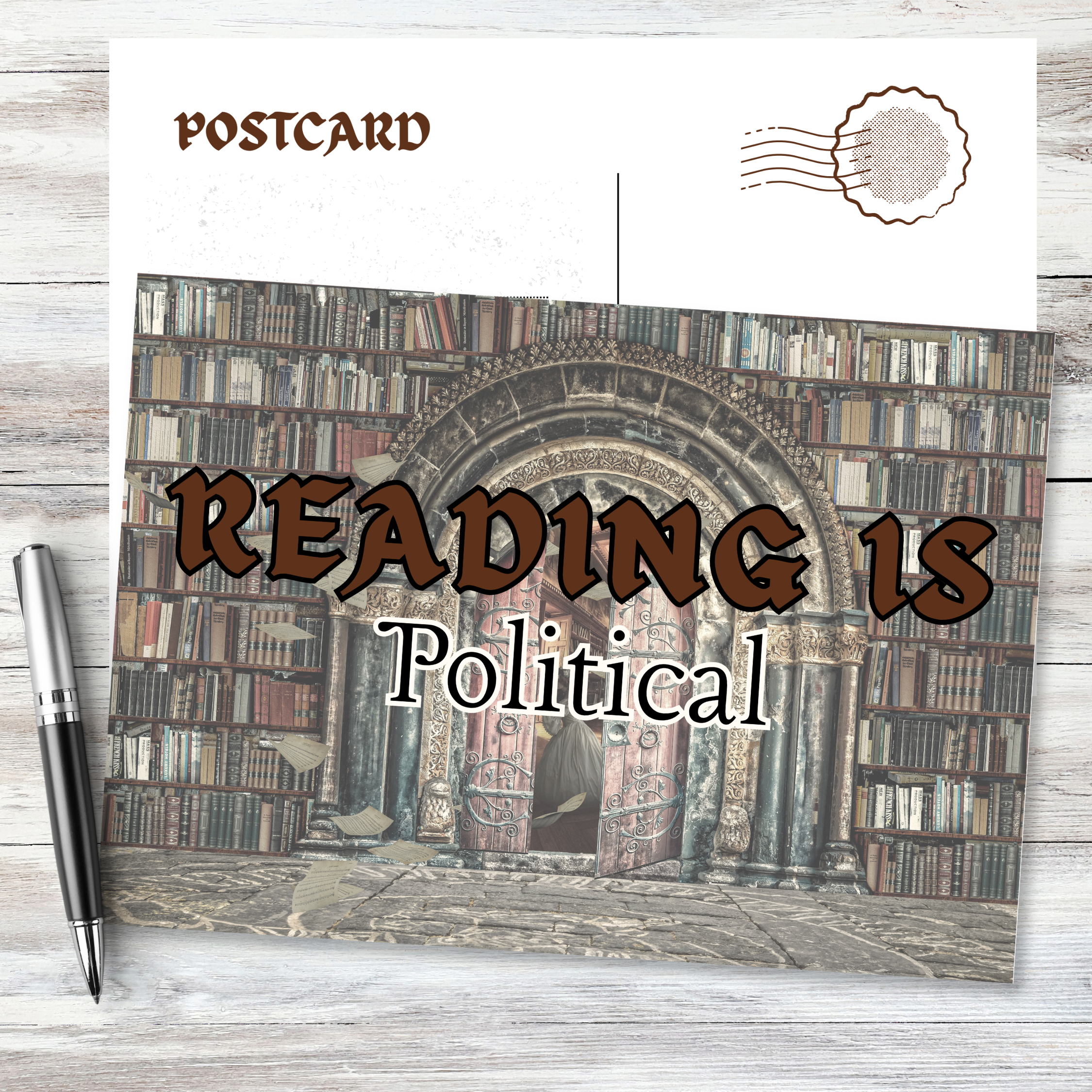 Postcards to Voters: Reading is Political Postcard