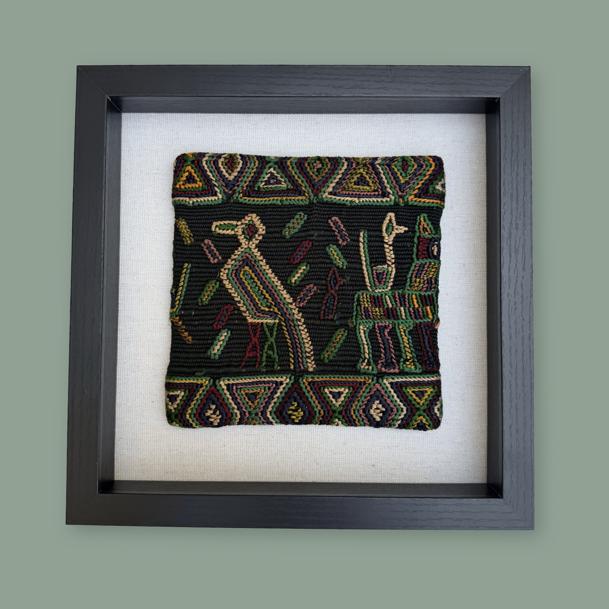 Framed Handwoven Textile (Black Frame)
