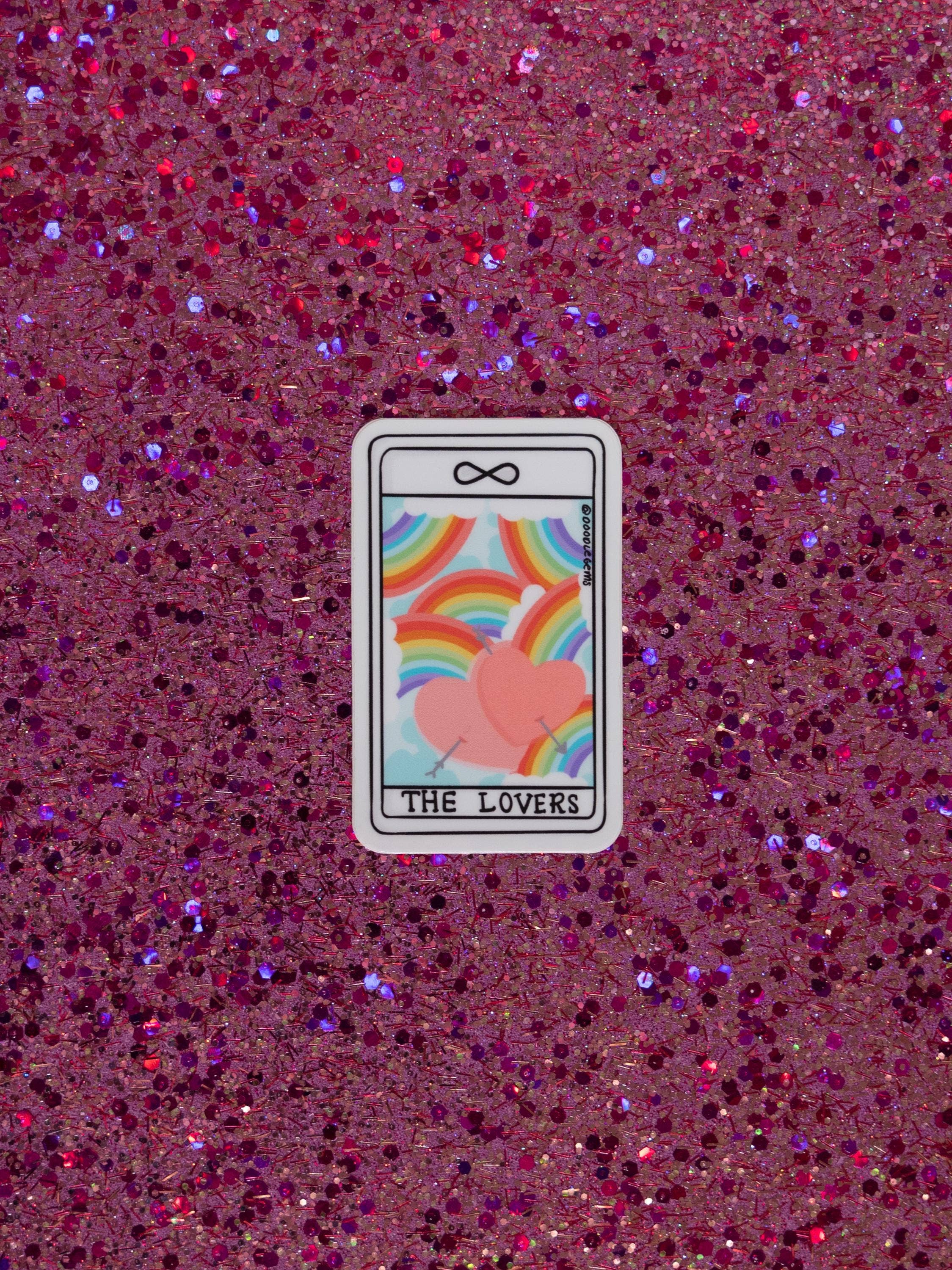 Lovers Rainbow Queer Love Tarot Card Sticker