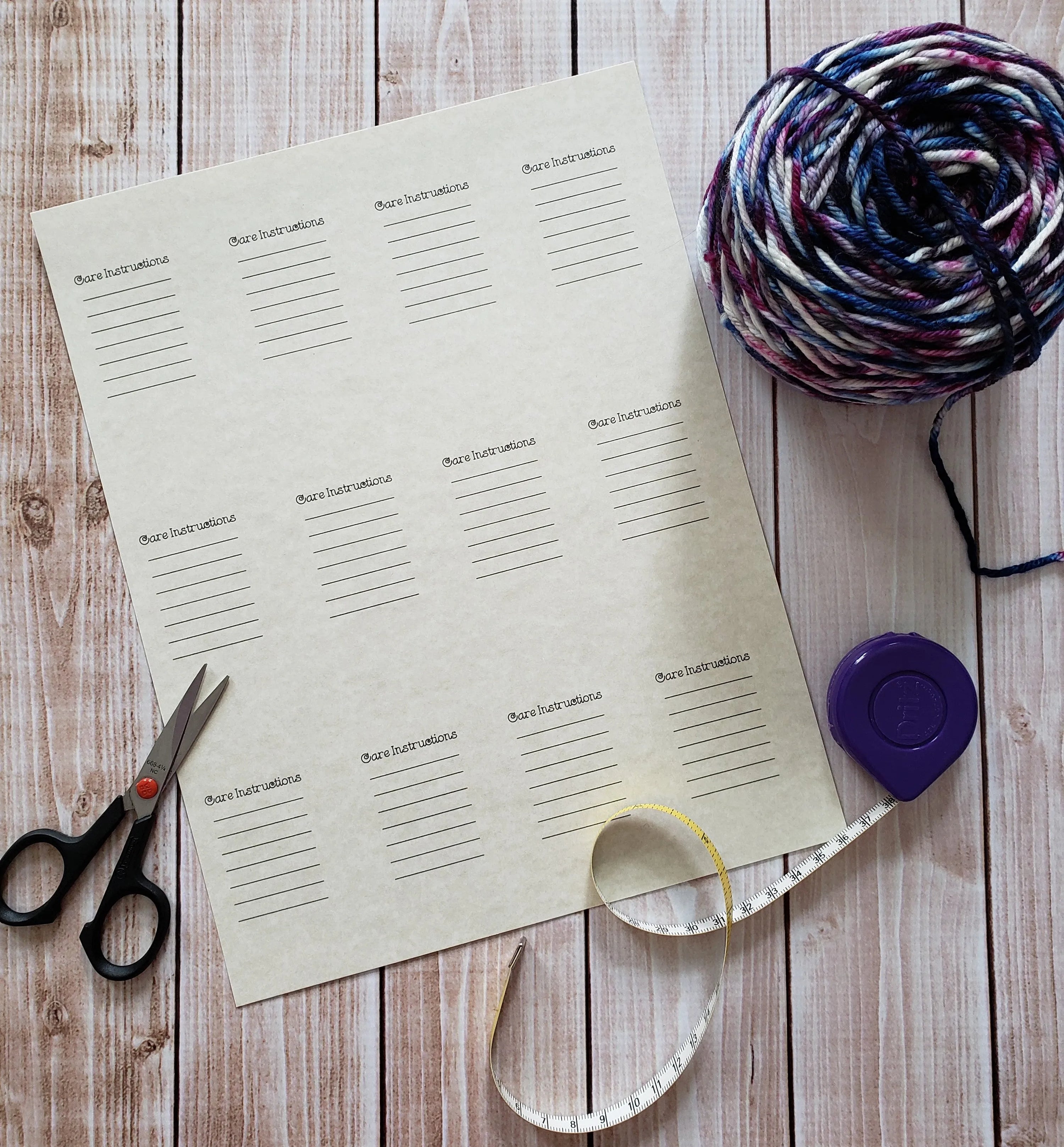 Snarky Double Sided Knitting Quote Gift Tag With Blank Care Instructions - PDF File Only - Instant Download