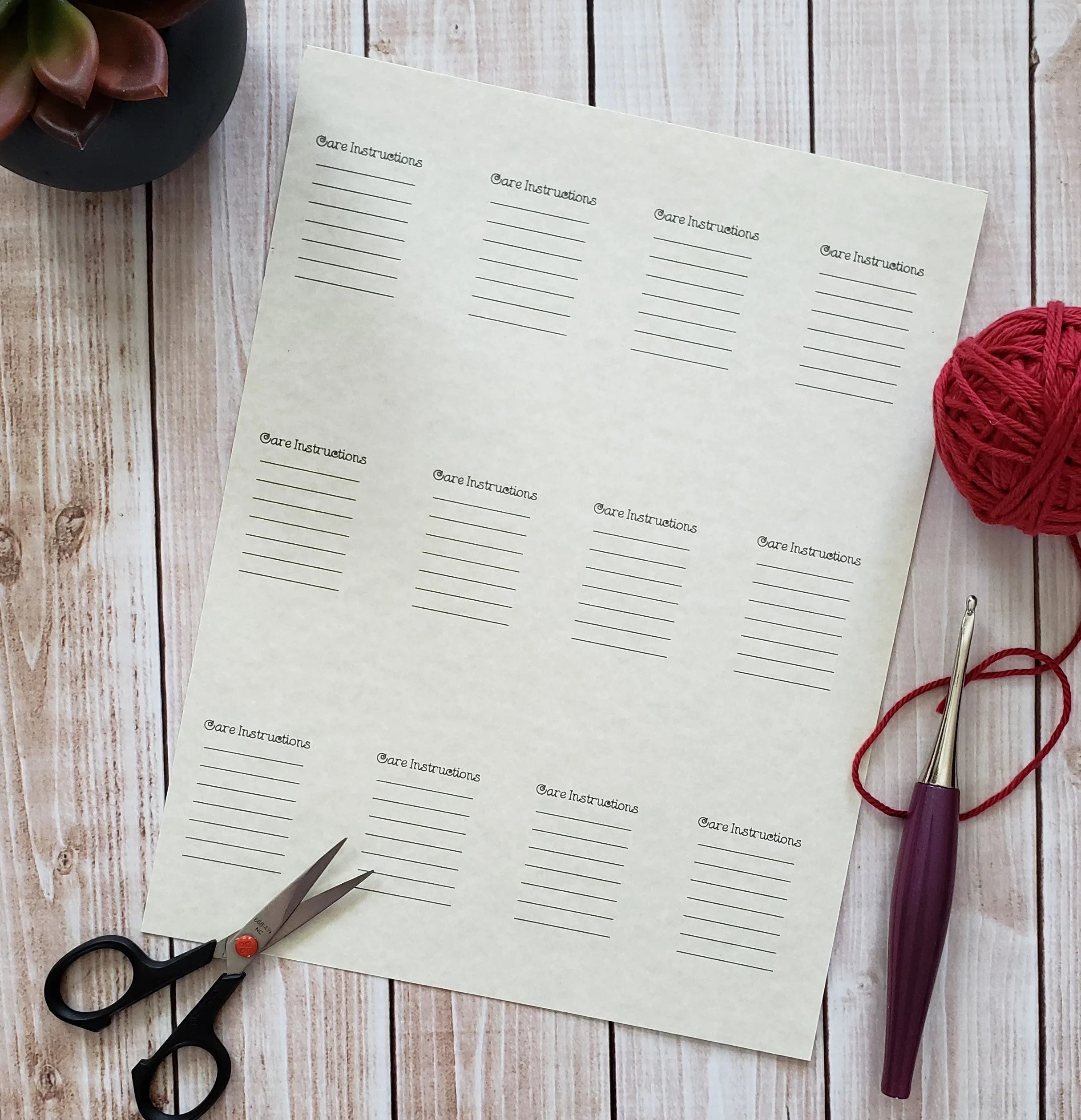 Snarky Double Sided Crochet Quote Gift Tag With Blank Care Instructions - PDF File Only - Instant Download