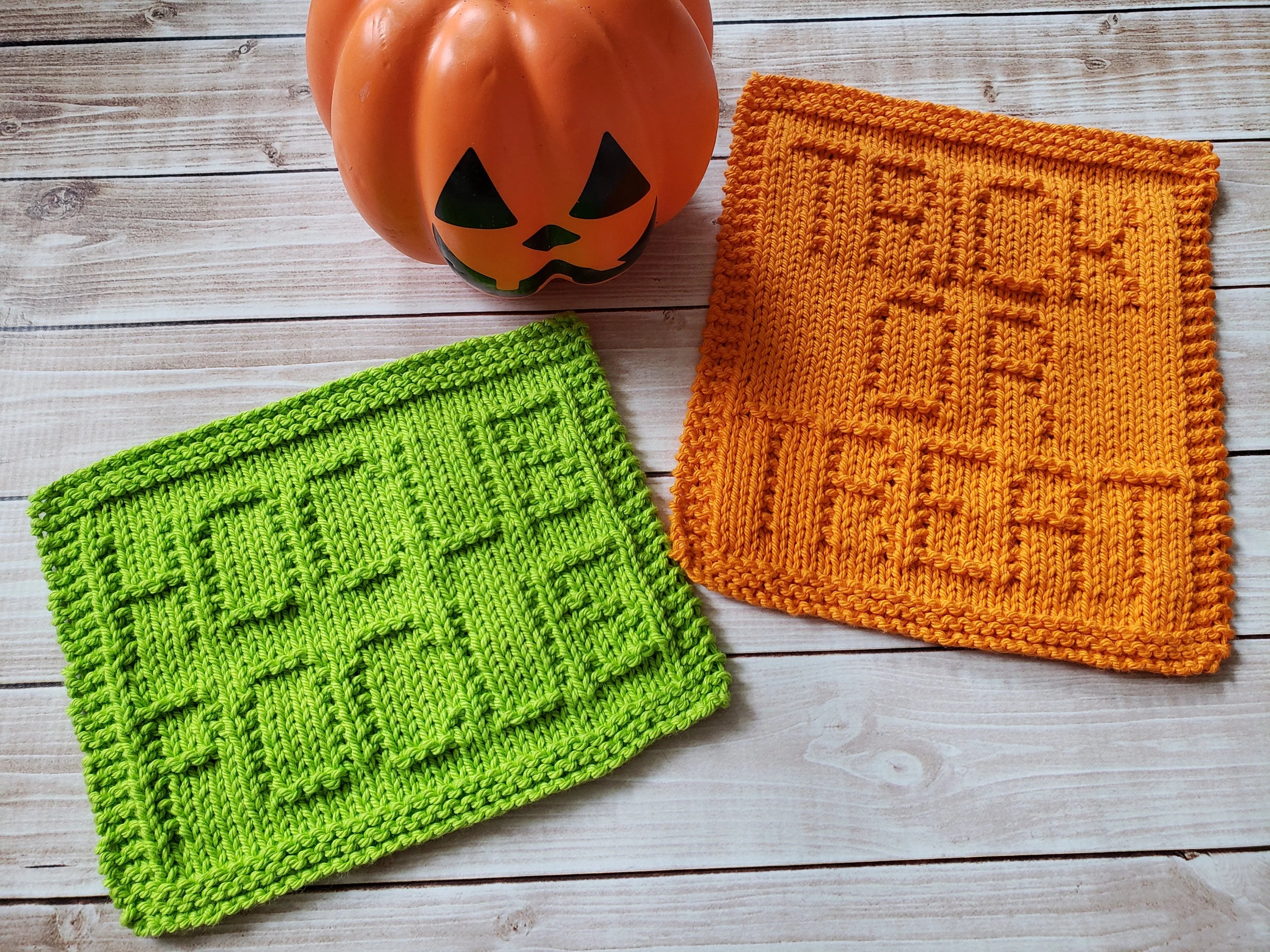 Halloween Dishcloth Pack - PDF Knit Patterns