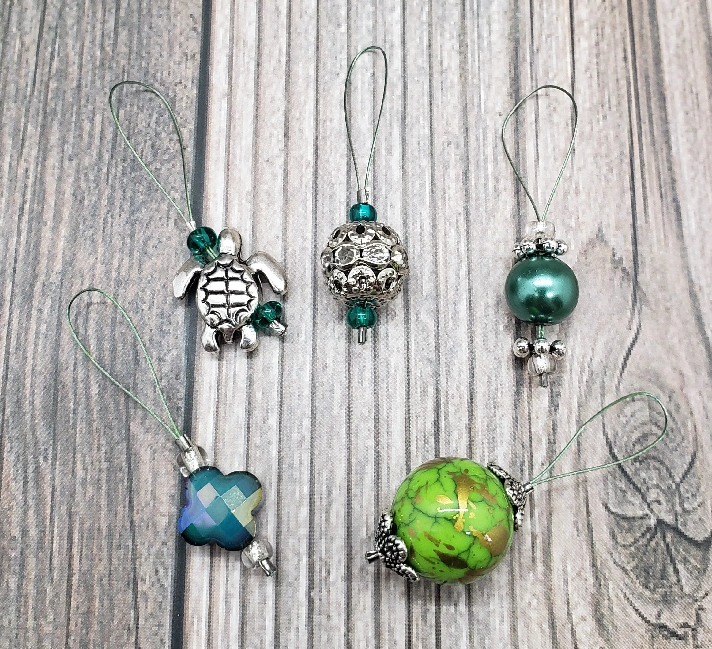 Green Stitch Marker Set - Set 1