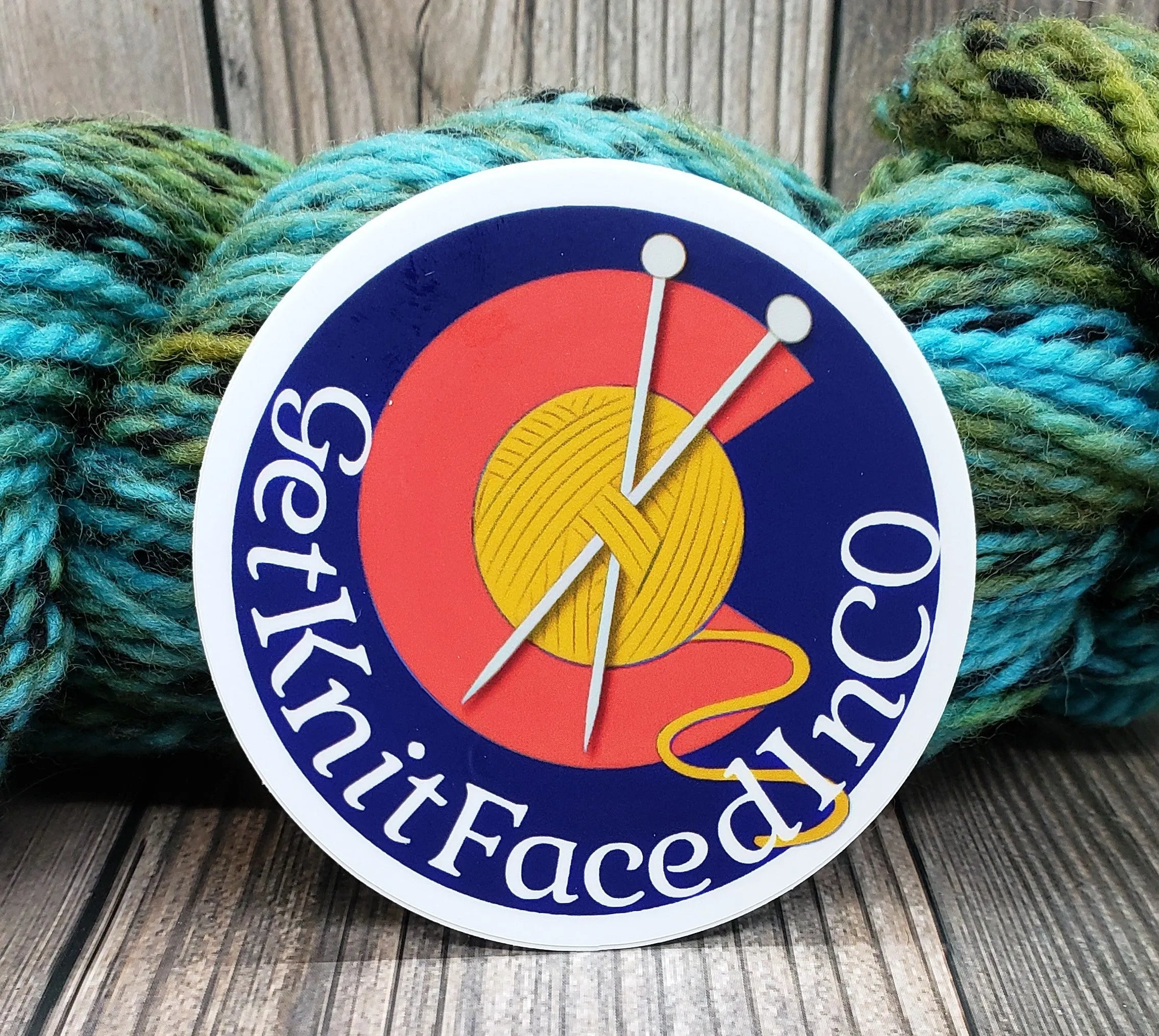Get Knitfaced In CO Vinyl Sticker
