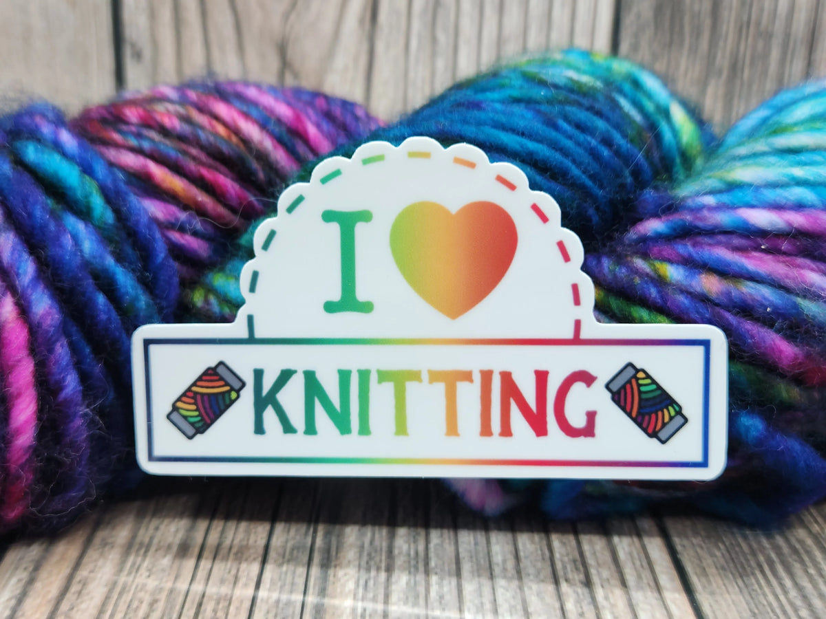 I Love Knitting Vinyl Sticker