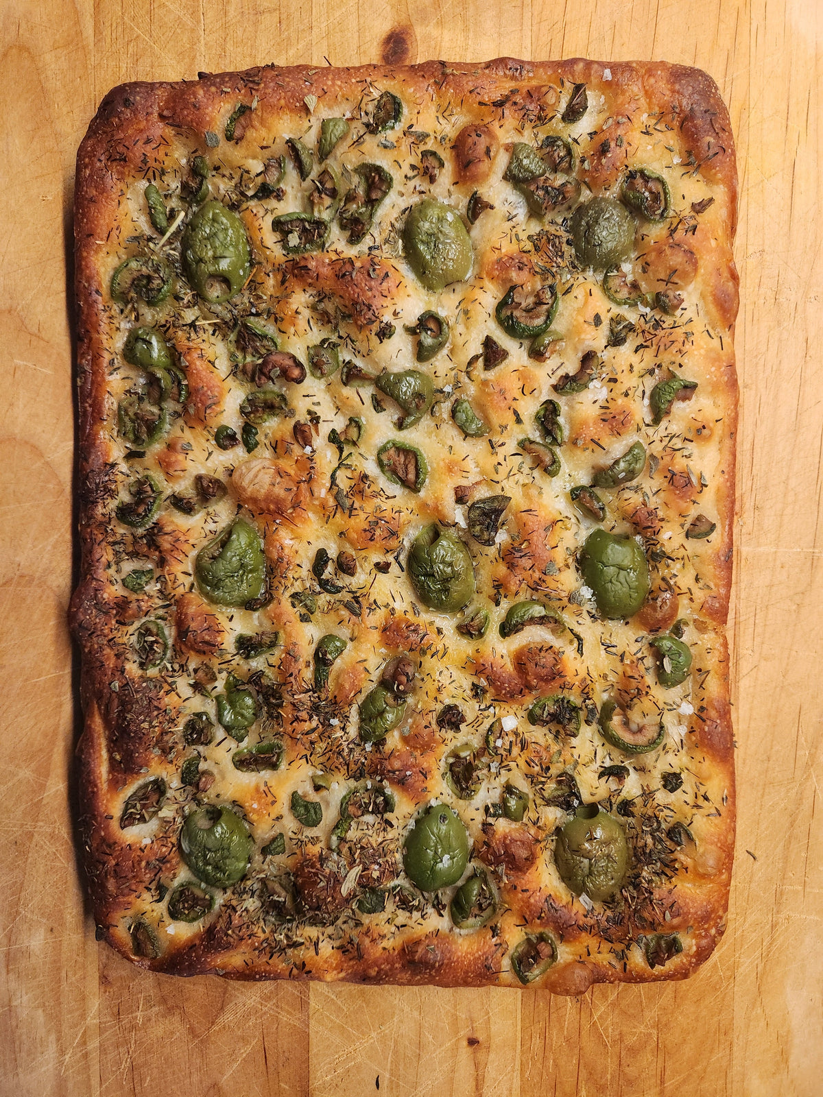 Olive & thyme focaccia bread