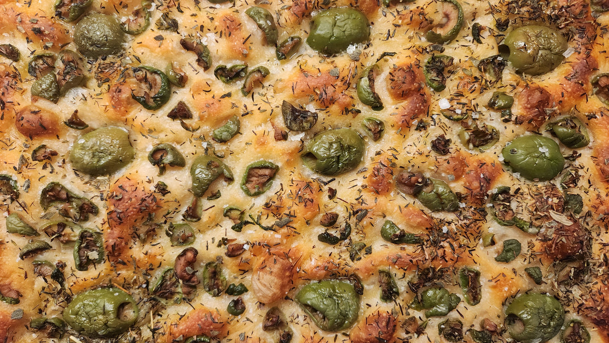 Olive & thyme focaccia bread