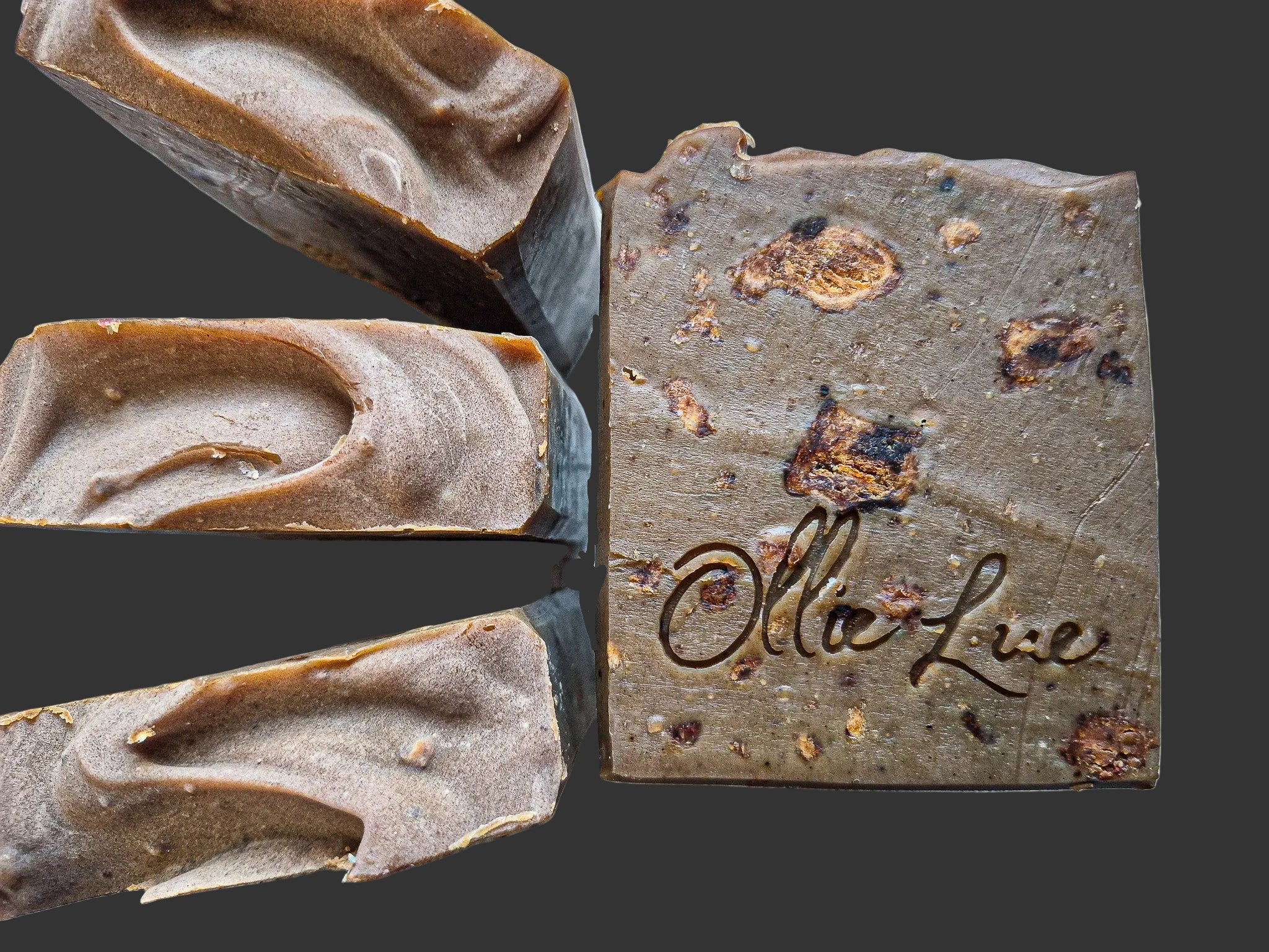 Close-up of a bar of soap with &