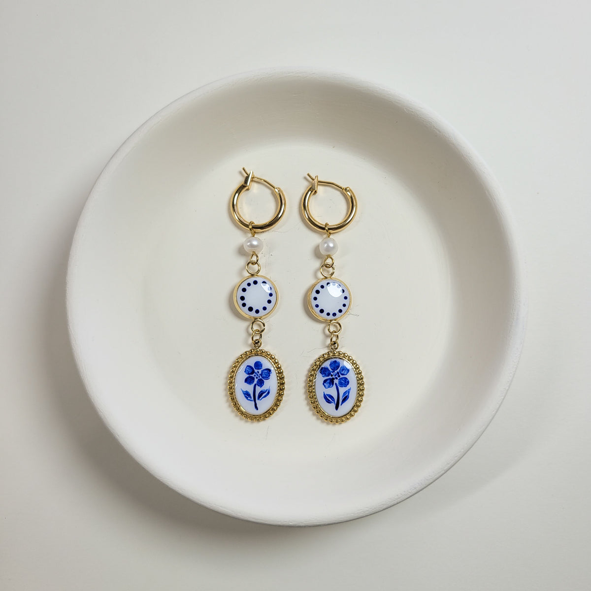 Handpainted Floral Oval