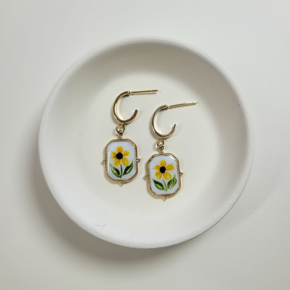 Handpainted Yellow Floral