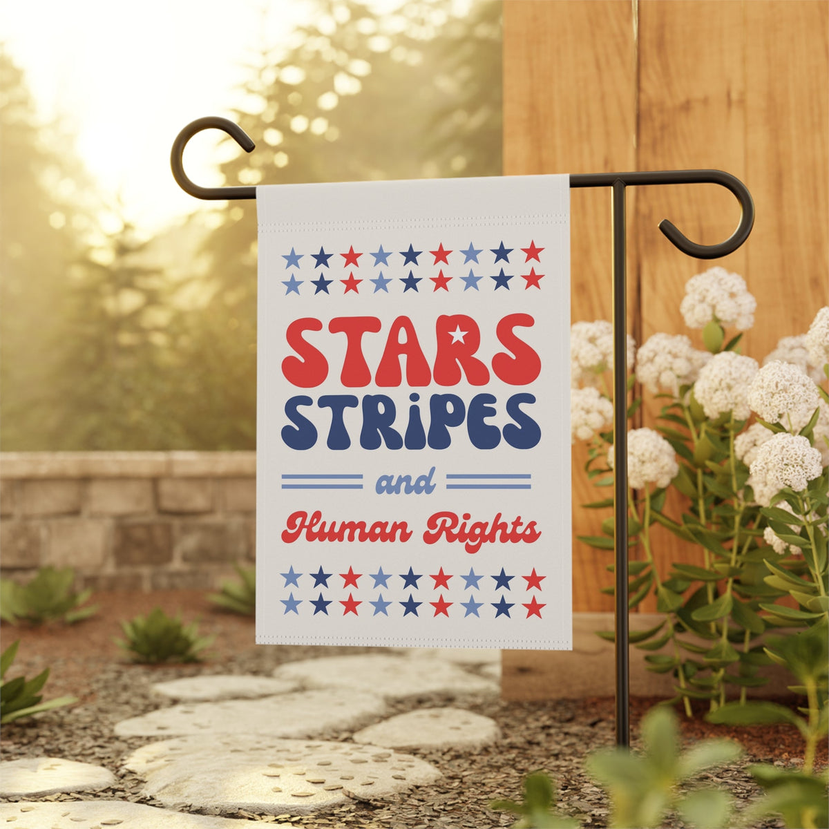 Stars Stripes and Human Rights Retro Flag