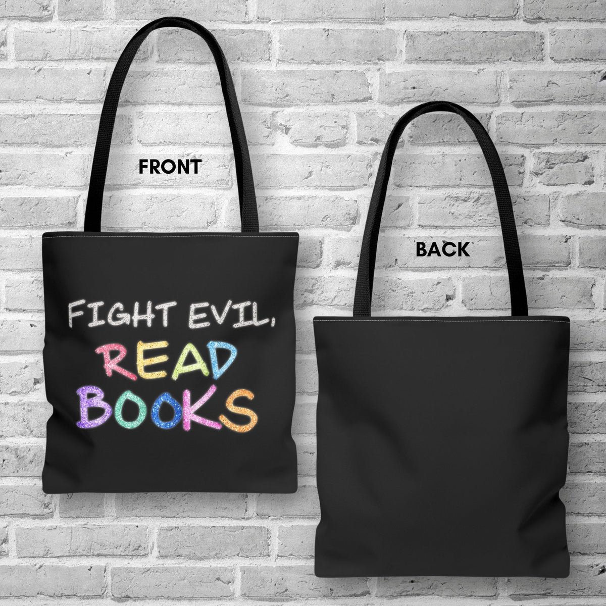 Fight Evil Read Books Colorful Tote Bag | Literary Accessory, Bookish Gift