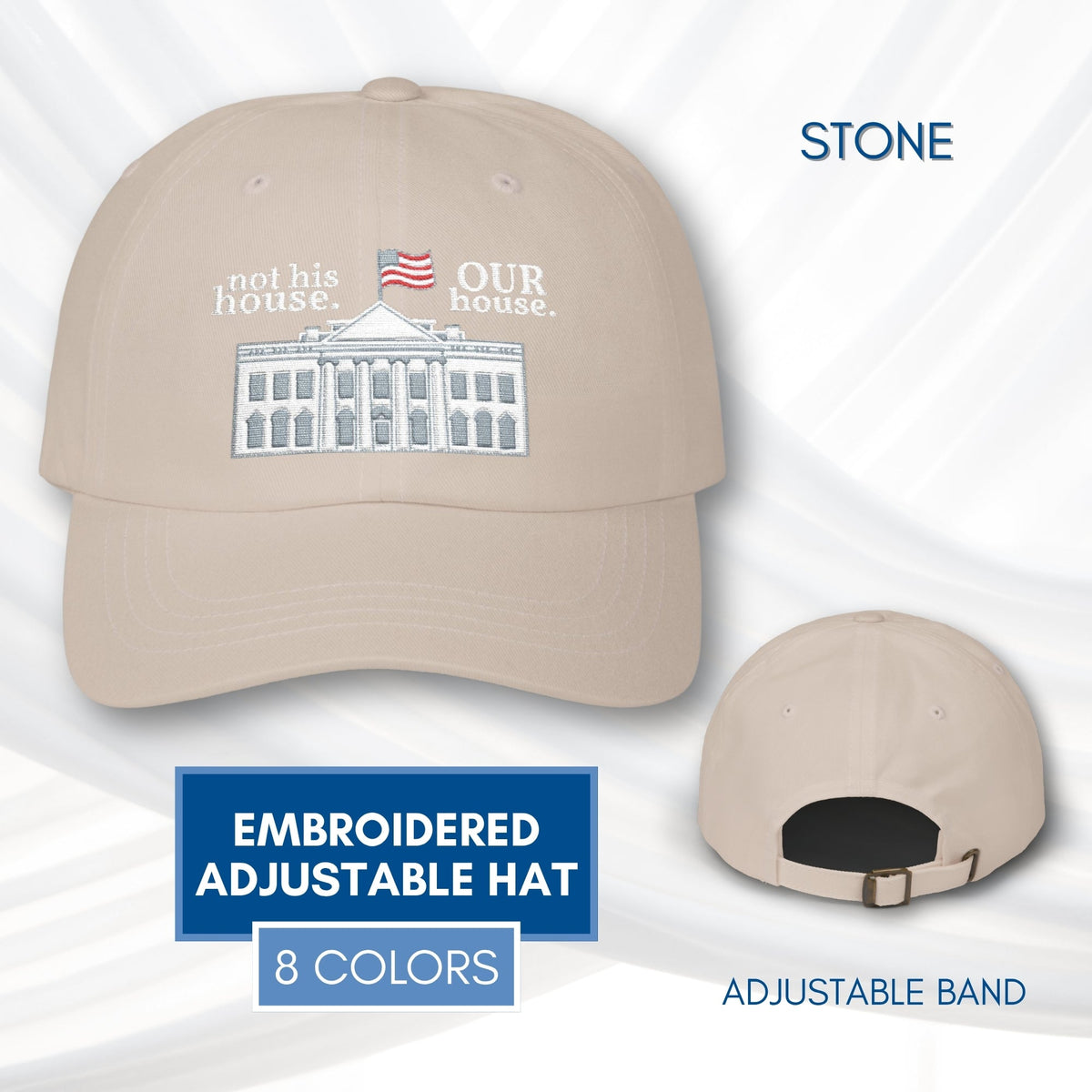 Our House White House Illustration Dad Cap | Patriotic Anti Trump Baseball Hat