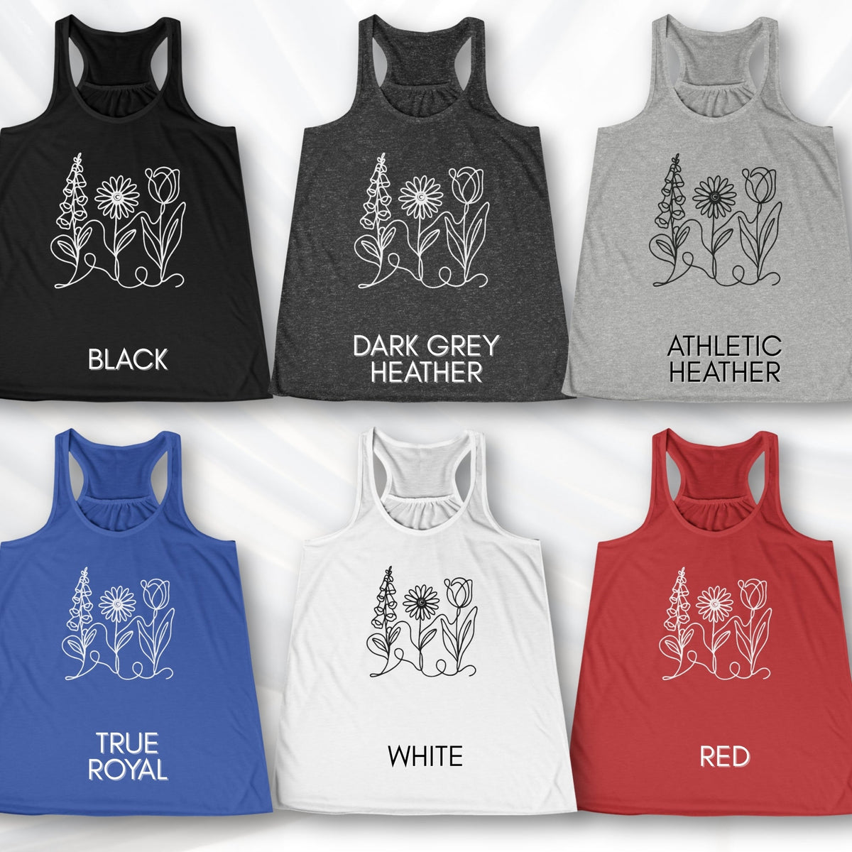 Foxglove Daisy Tulip Racerback Tank Top | Women&