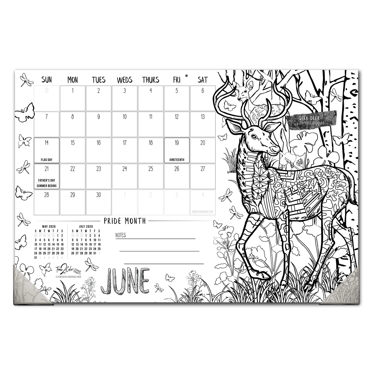 2027 Nature 19” x 13” Home Edition Desk Blotter/Wall Coloring Calendar