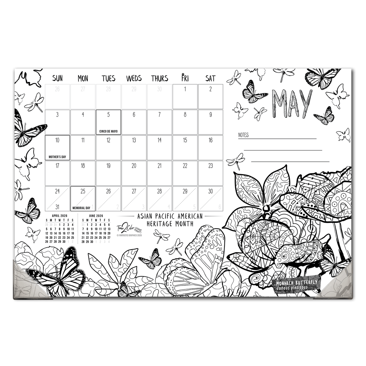 2027 Nature 19” x 13” Home Edition Desk Blotter/Wall Coloring Calendar