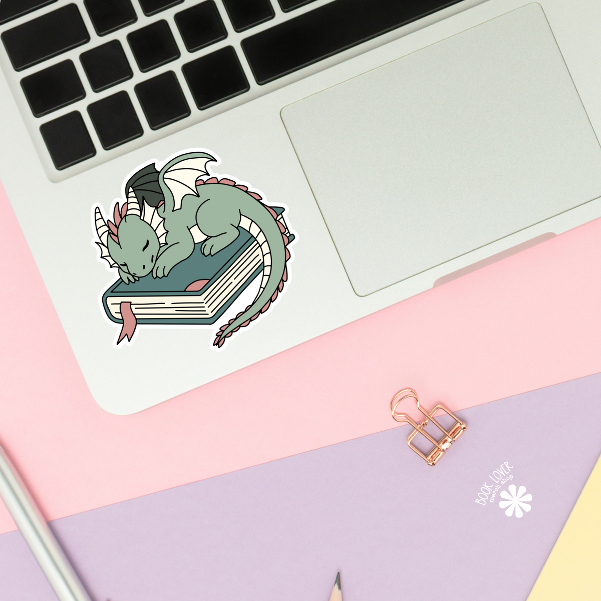 Sleeping Dragon Book Sticker | Fantasy Reader Gift